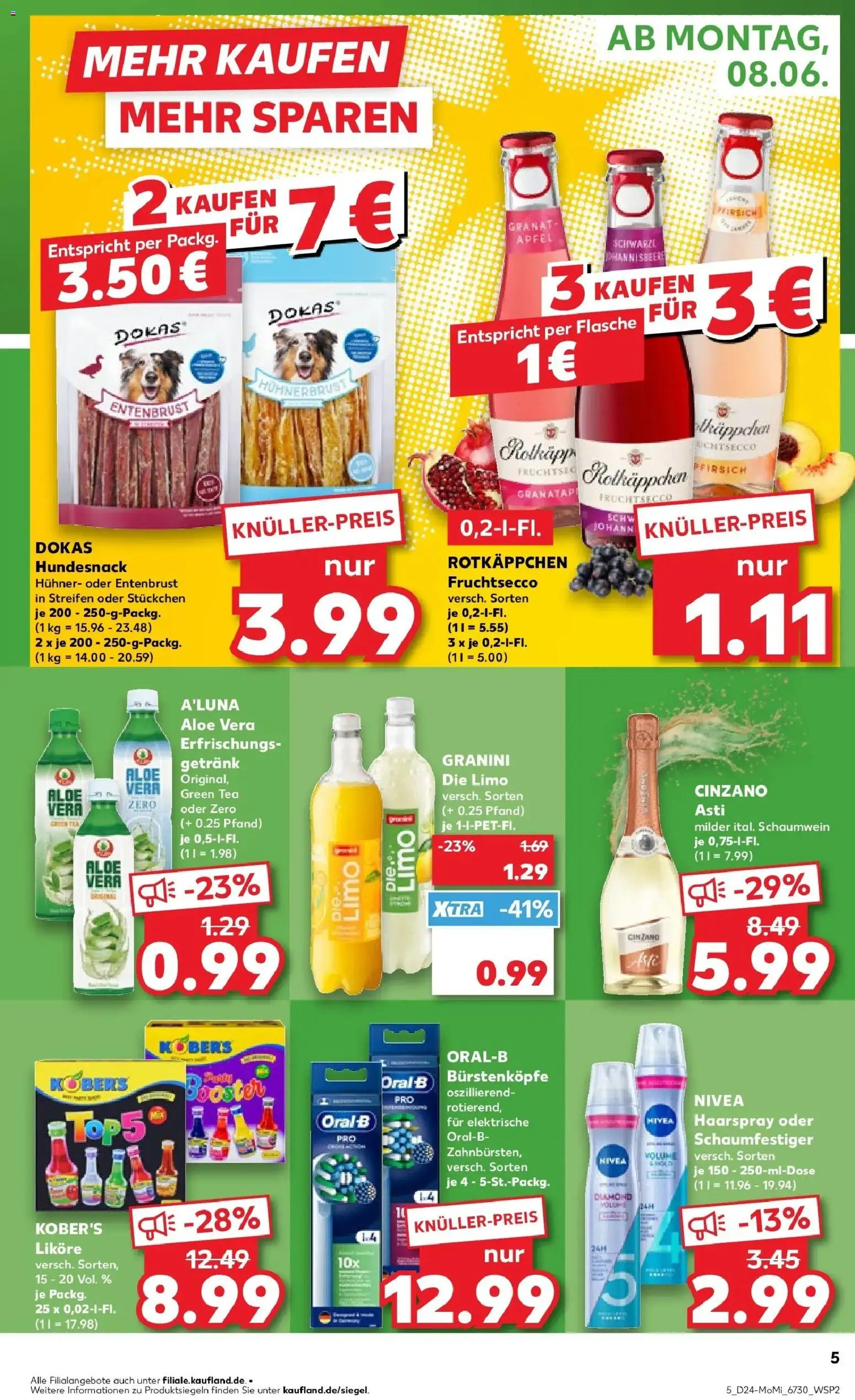 Kaufland Prospekt Rudolstadt – gültig ab 08.06.2026 | Seite: 5 | Produkte: Äpfel, Pfirsich, Granini, Rotkäppchen