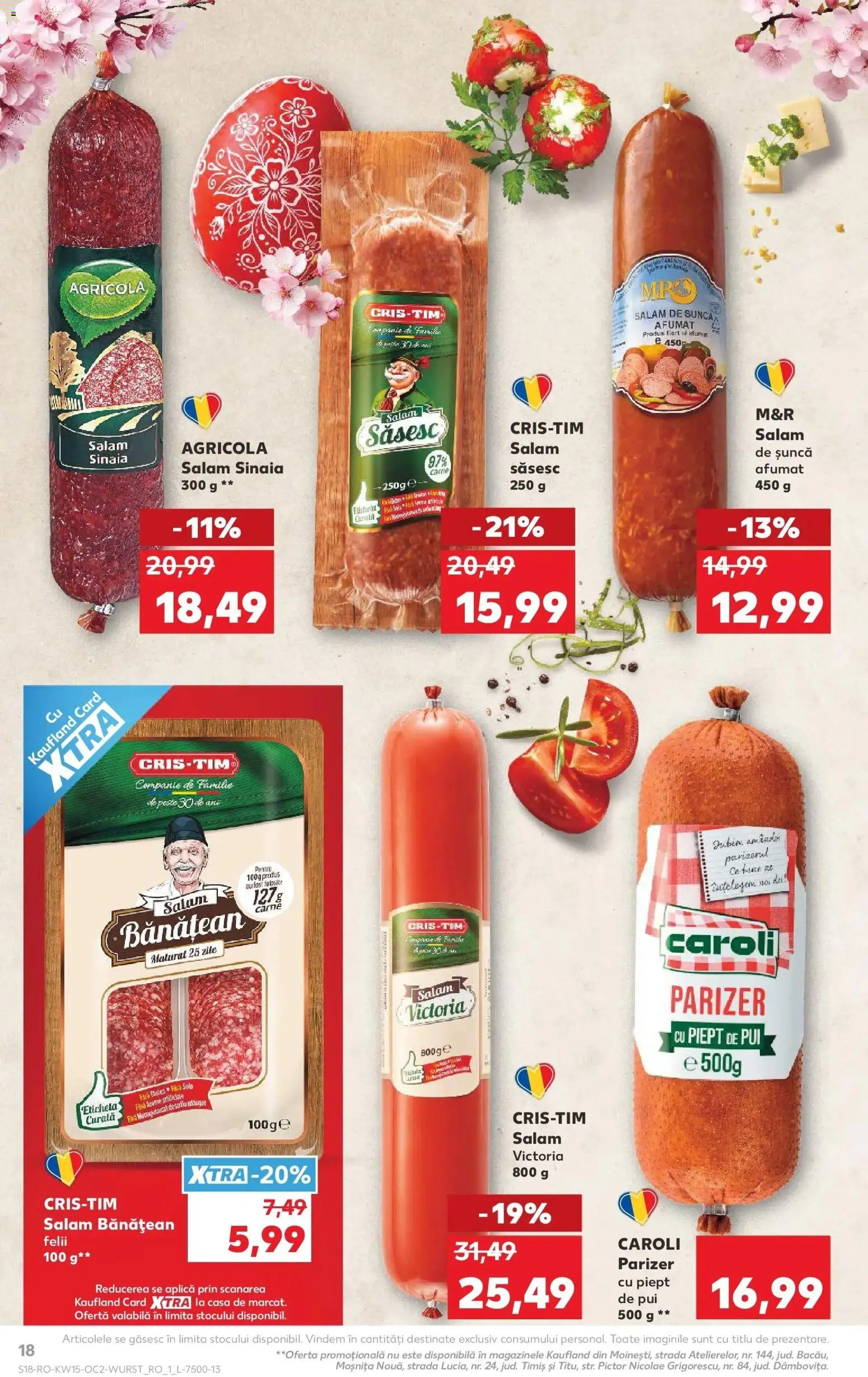 Noul catalog Kaufland – valabil de la 08.04.2026 | Pagină: 18 | Produse: Hacıyatmaz Kedi Oyuncağı, Șuncă, Pește, Parizer