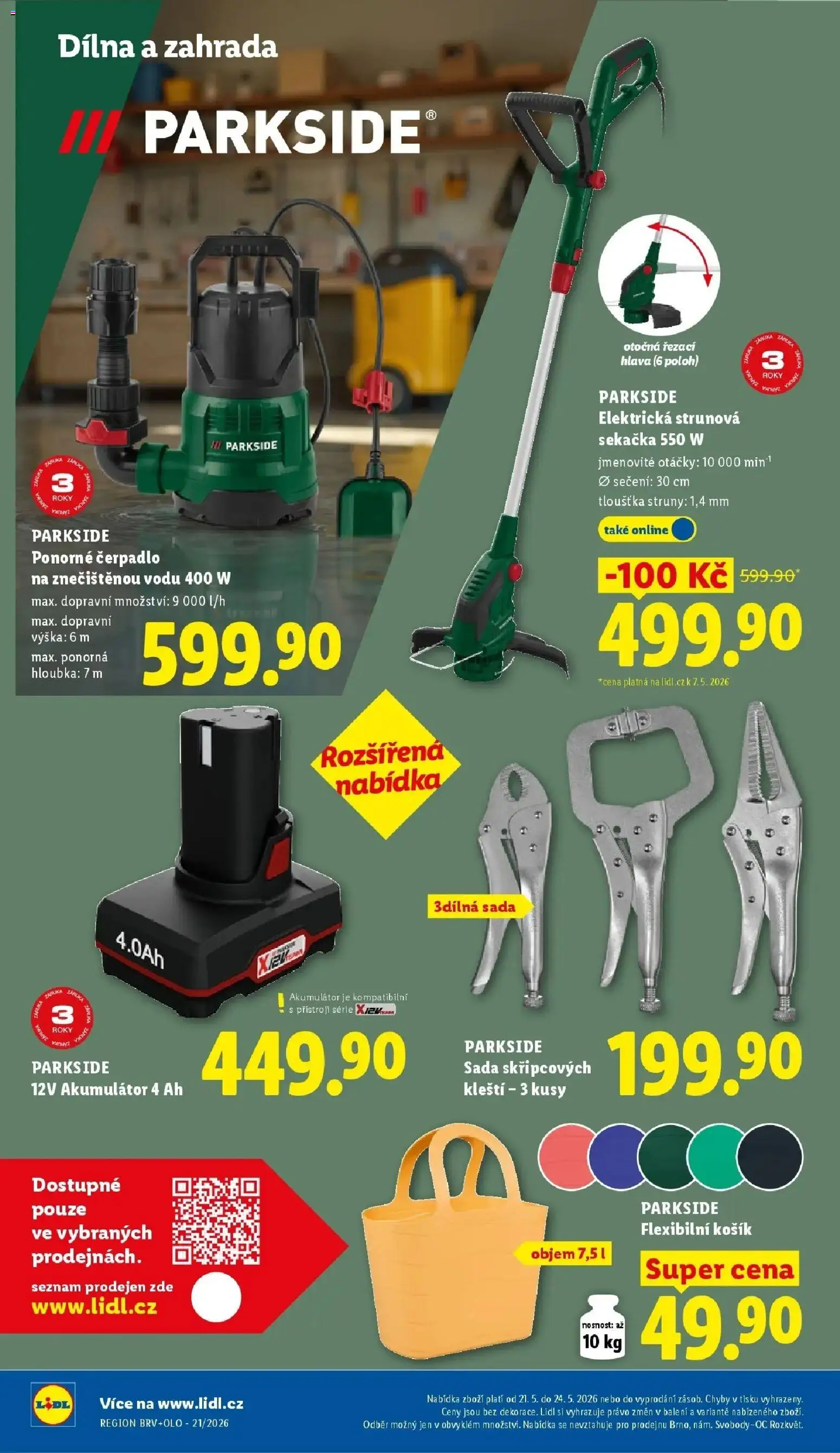 Lidl aktuální leták od 21.05.2026 | Strana: 34 | Produkty: Zahrada, Košík, Sekačka, Čerpadlo