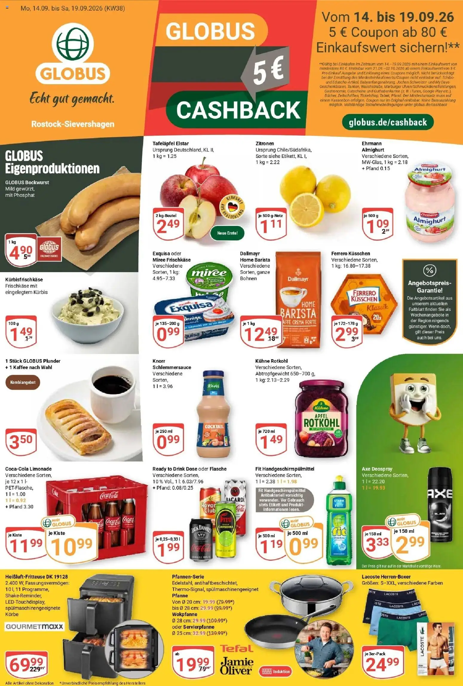 Globus Prospekt Lambrechtshagen (ab 14.09.2026) » Angebote online | Seite: 1 | Produkte: Kaffee, Limonade, Knorr, Zitronen