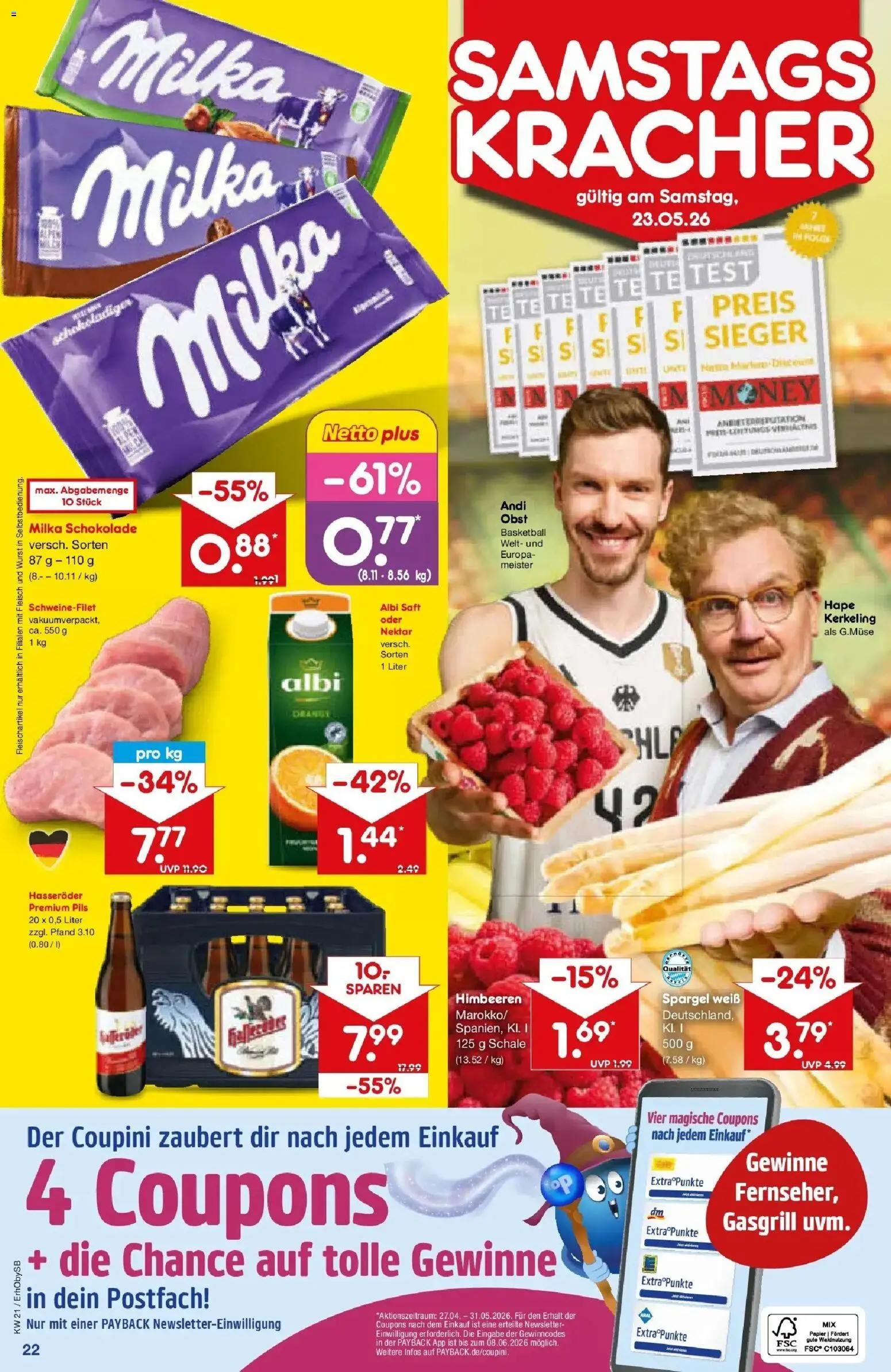 Netto Marken-Discount Prospekt Mauern	 – gültig ab 17.05.2026 | Seite: 24 | Produkte: Milka schokolade, Pils, Milka, Fleisch