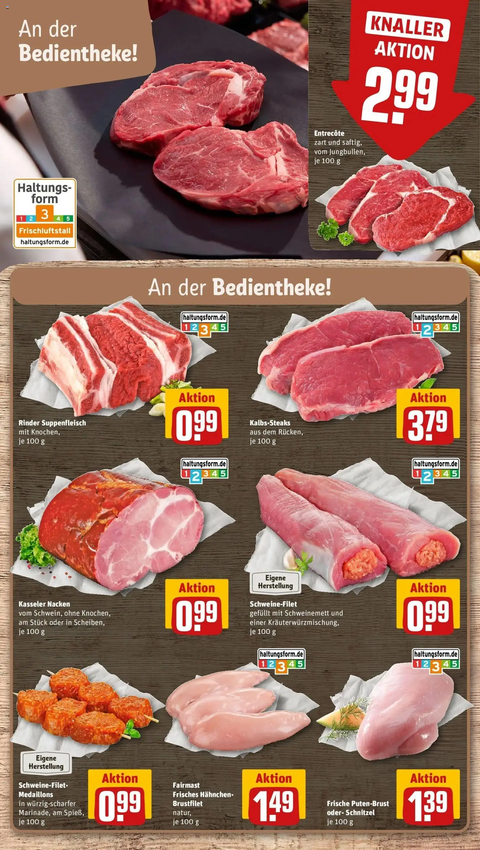 REWE Prospekt ab 19.10.2026 zum Blättern » Angebote | Seite: 10 | Produkte: Hahnchen, Entrecote, Kasseler nacken, Suppenfleisch