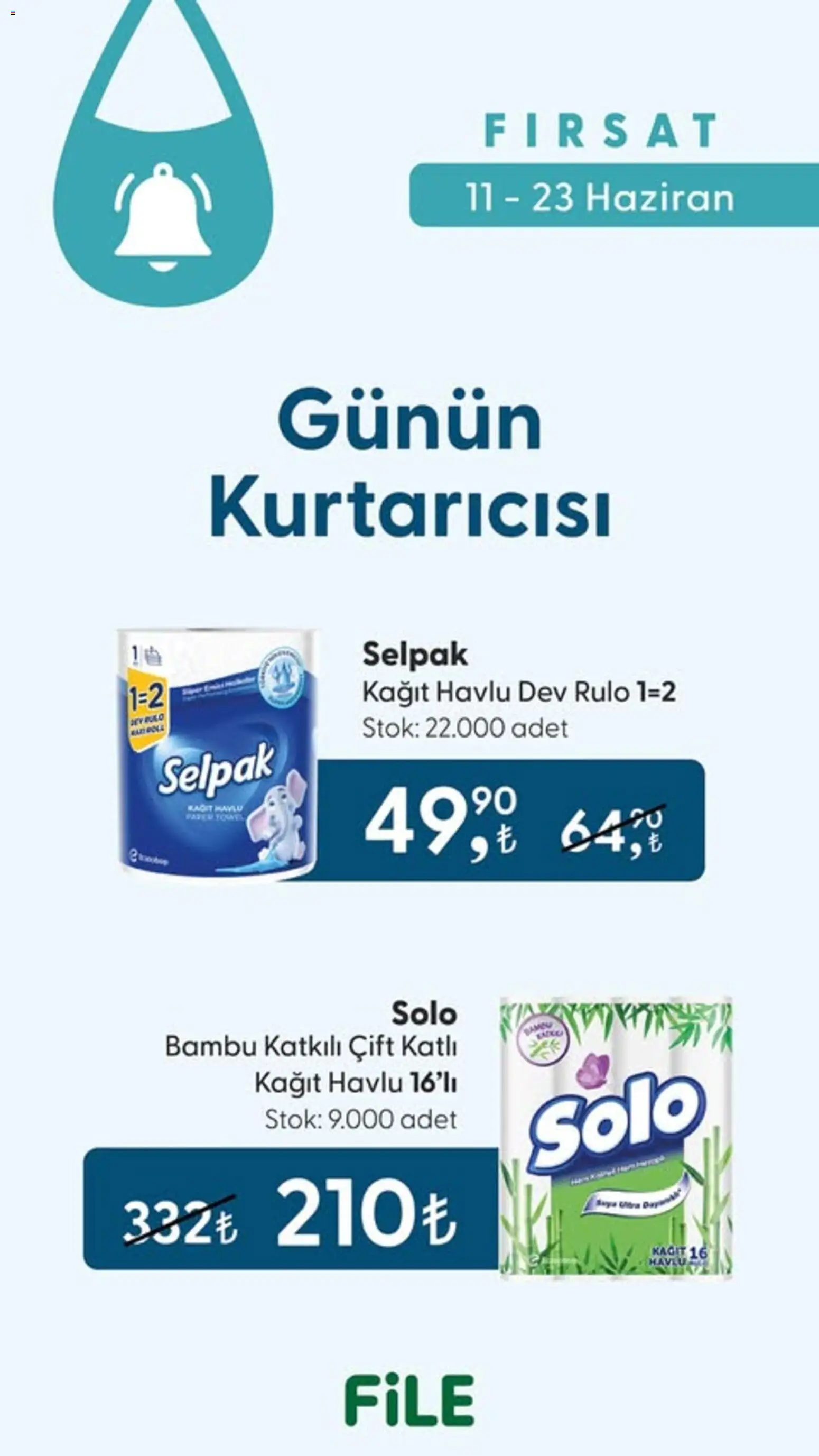 File Market İndirim - 11.06.2026 tarihinden itibaren geçerlidir | Sayfa: 1 | Ürünler: Kağıt havlu