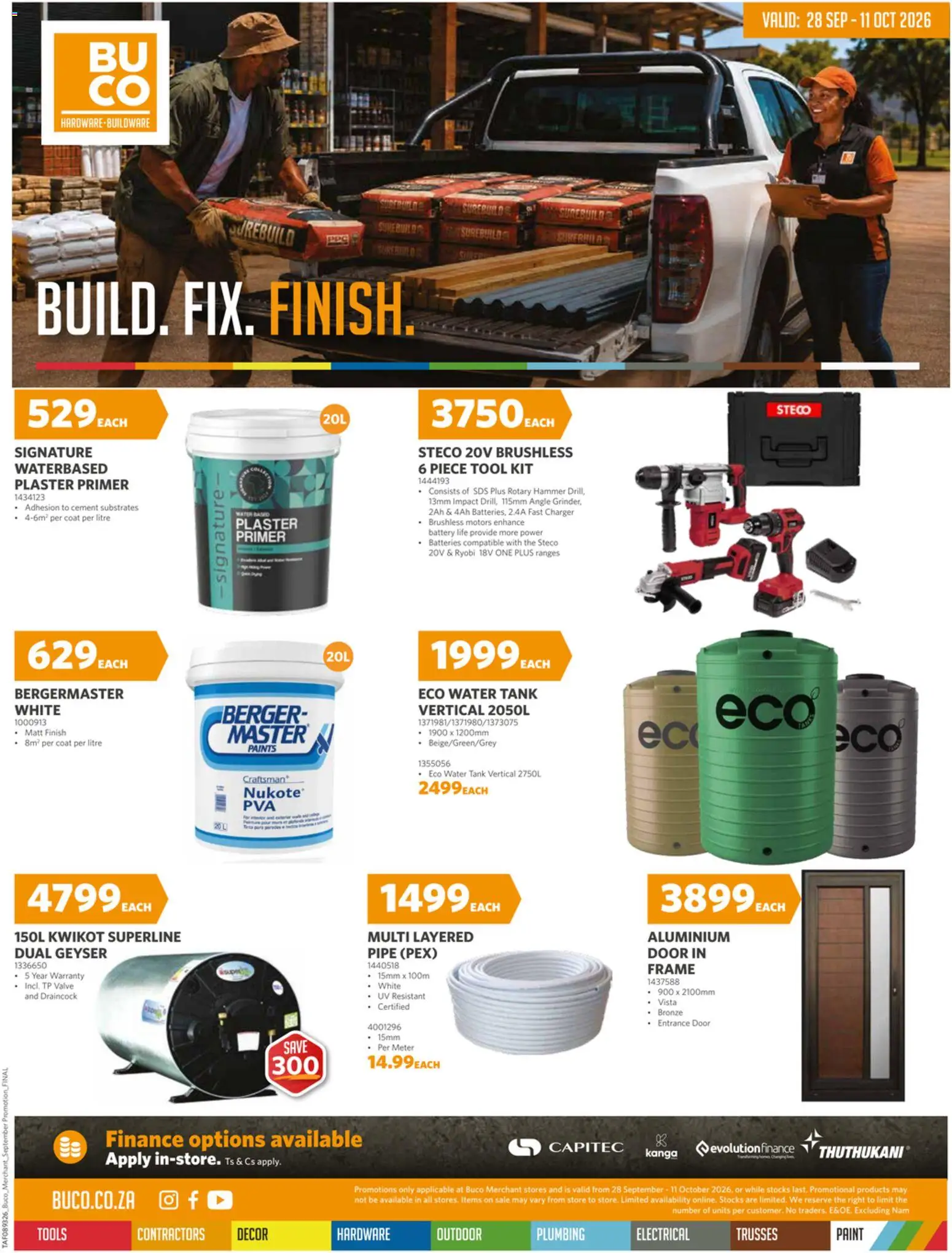 New BUCO catalogue – valid from 28/09/2026 | Page: 1 | Products: Charger, Hammer, Pipe, Cement