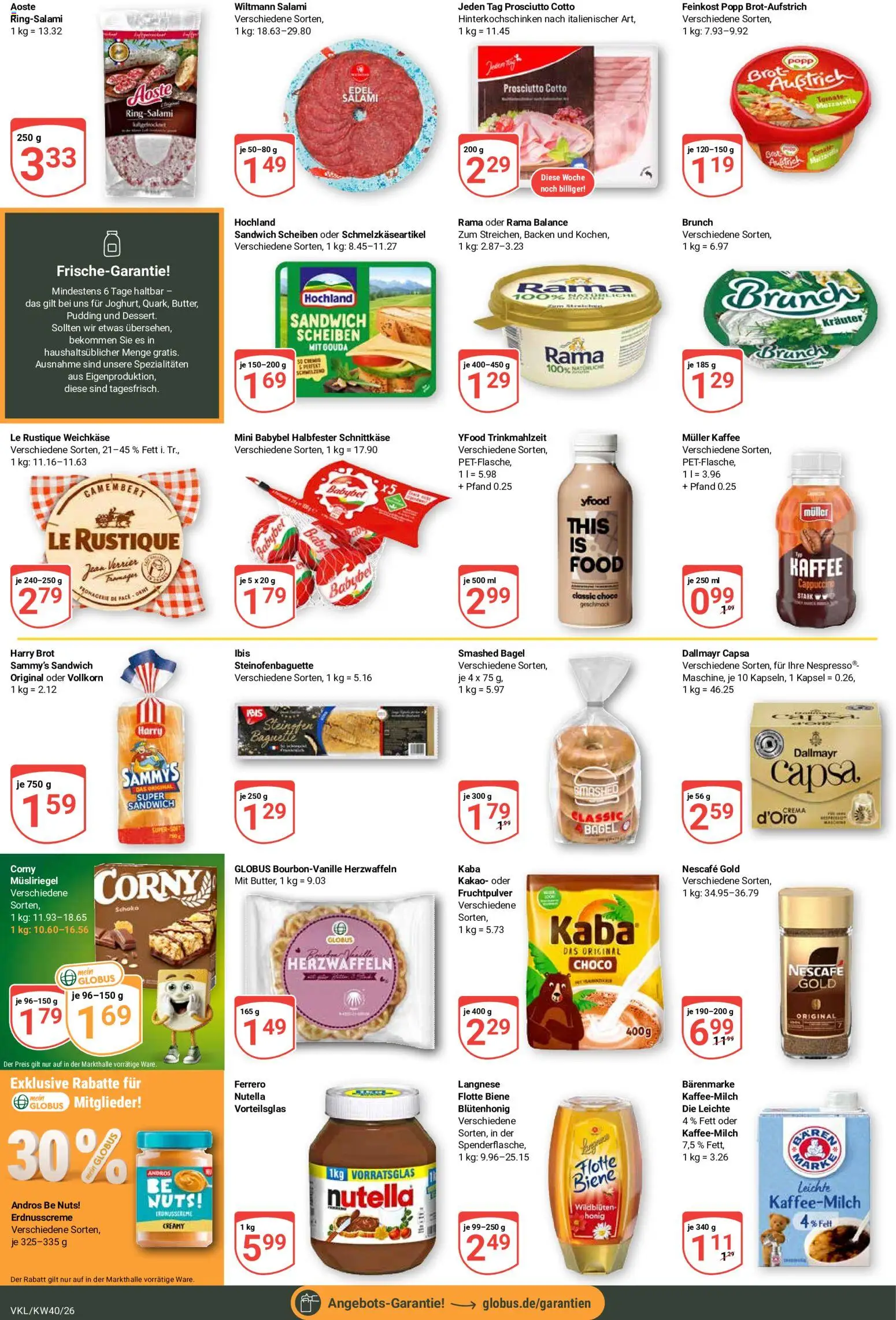 Globus Prospekt Völklingen – gültig ab 28.09.2026 | Seite: 14 | Produkte: Nescafe, Baguette, Nescafe gold, Dallmayr capsa
