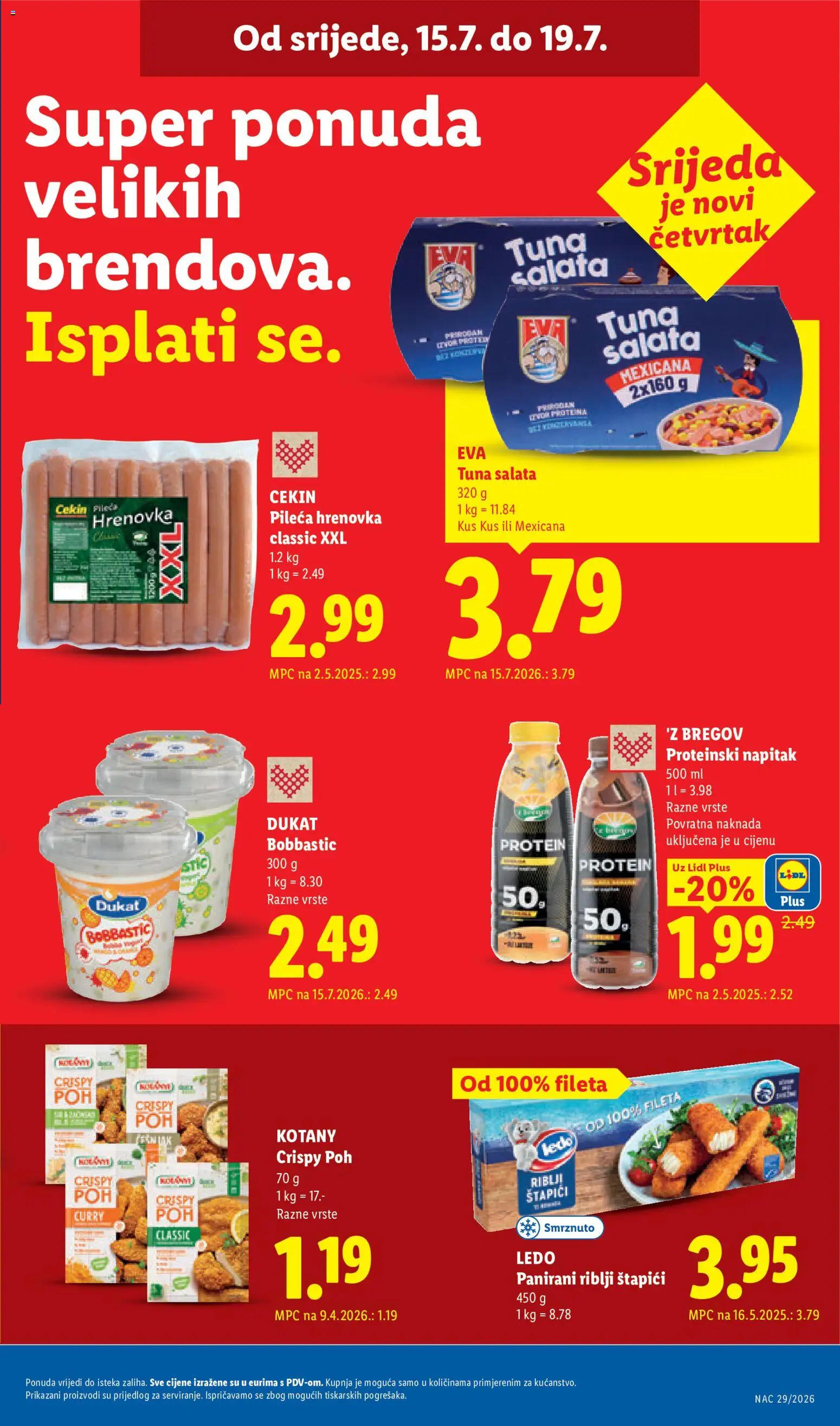 Lidl katalog | vrijedi od 13.07.2026 | Stranica: 63 | Proizvodi: Riblji štapići, Ledo, Tuna, Kus kus