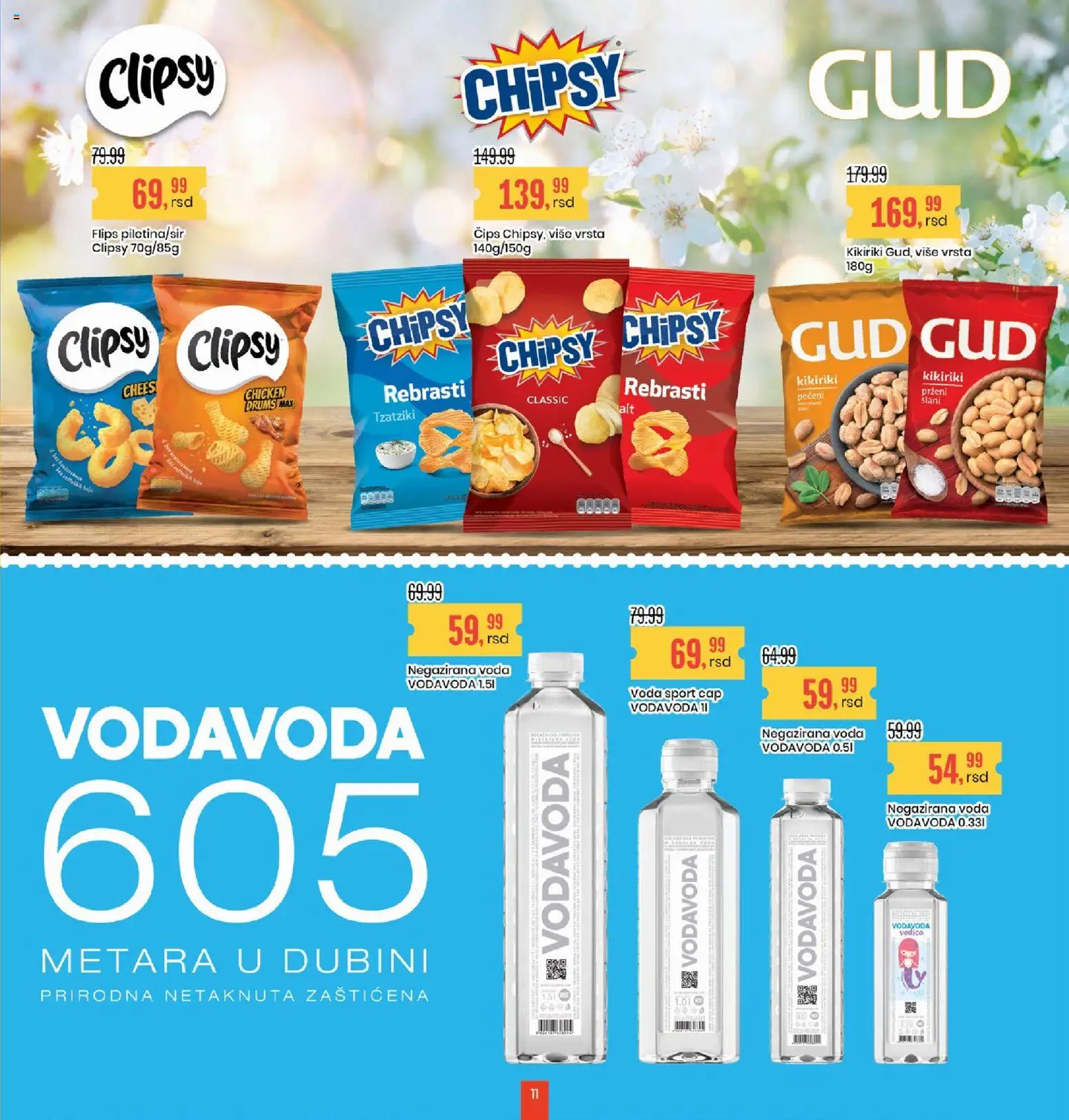Aroma Market katalog - važi od 15.05.2026 | Strana: 11 | Proizvode: Čips, Negazirana voda, Voda, Kikiriki