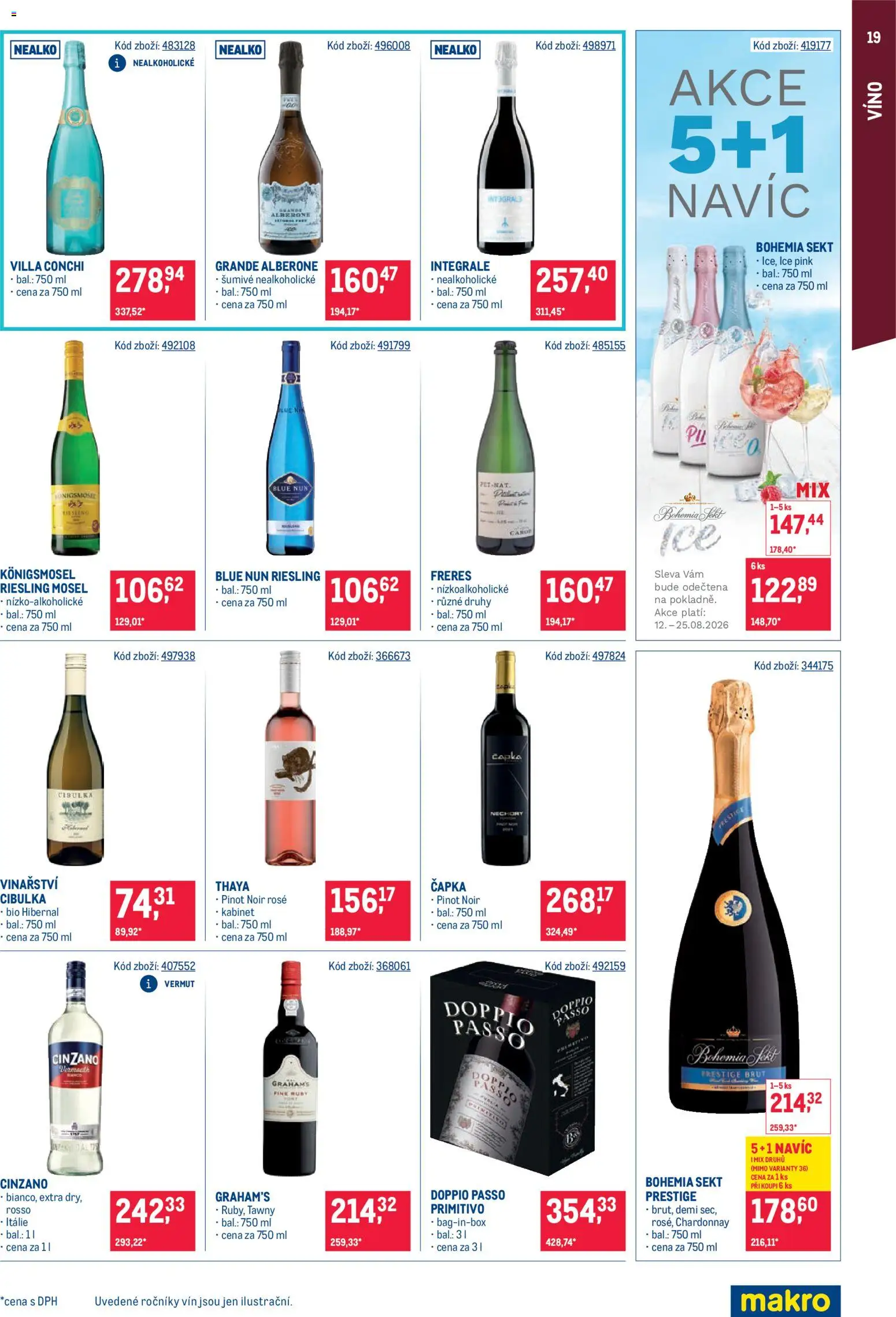 Makro leták - Gastronomie distribuce od 11.08.2026 | Strana: 19 | Produkty: Víno, Cinzano, Primitivo, Pinot Noir