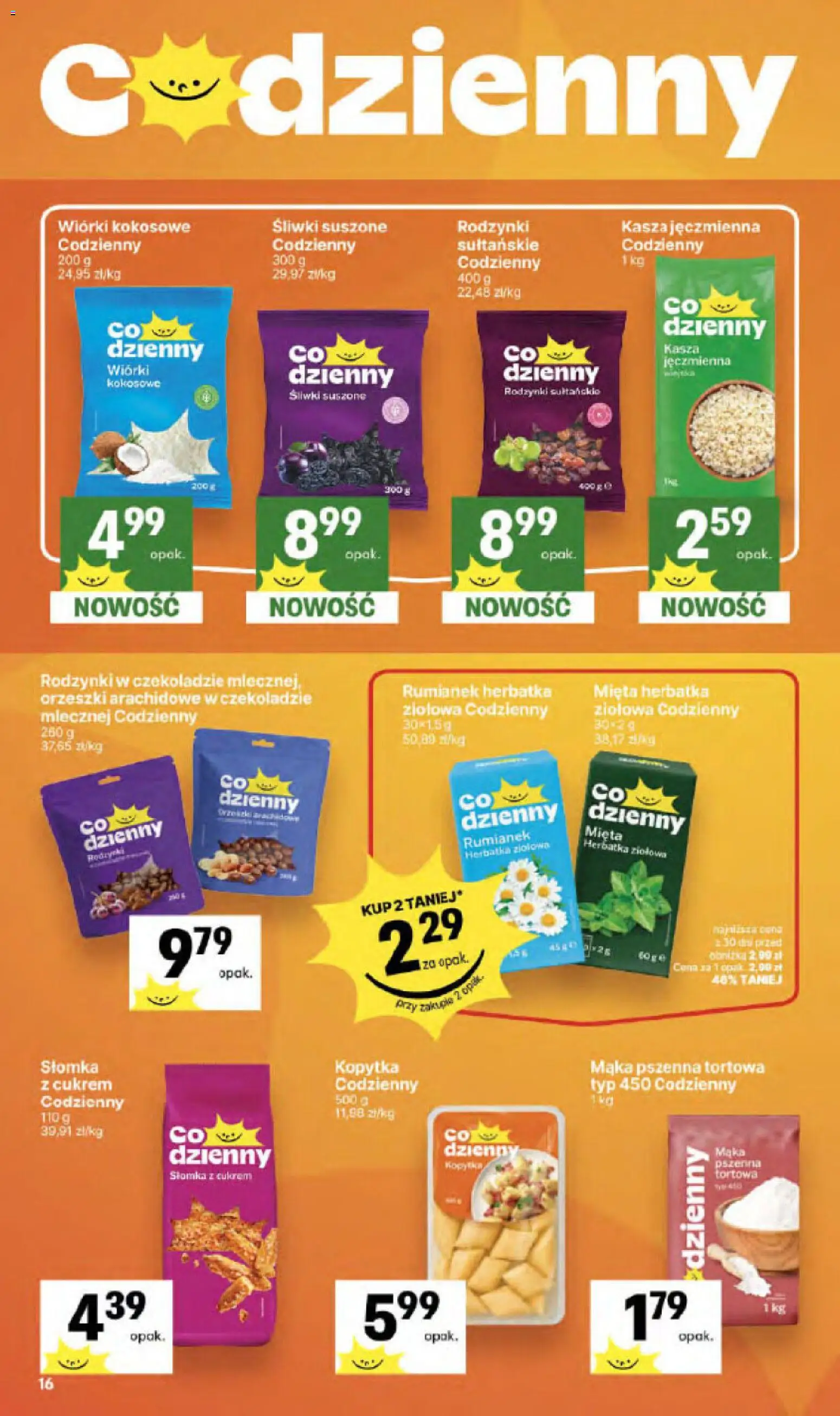 Delikatesy Centrum gazetka - Sklepy Własne od 24.09.2026 | Strona: 16 | Produkty: Mięta, Orzeszki, Rodzynki, Mąka
