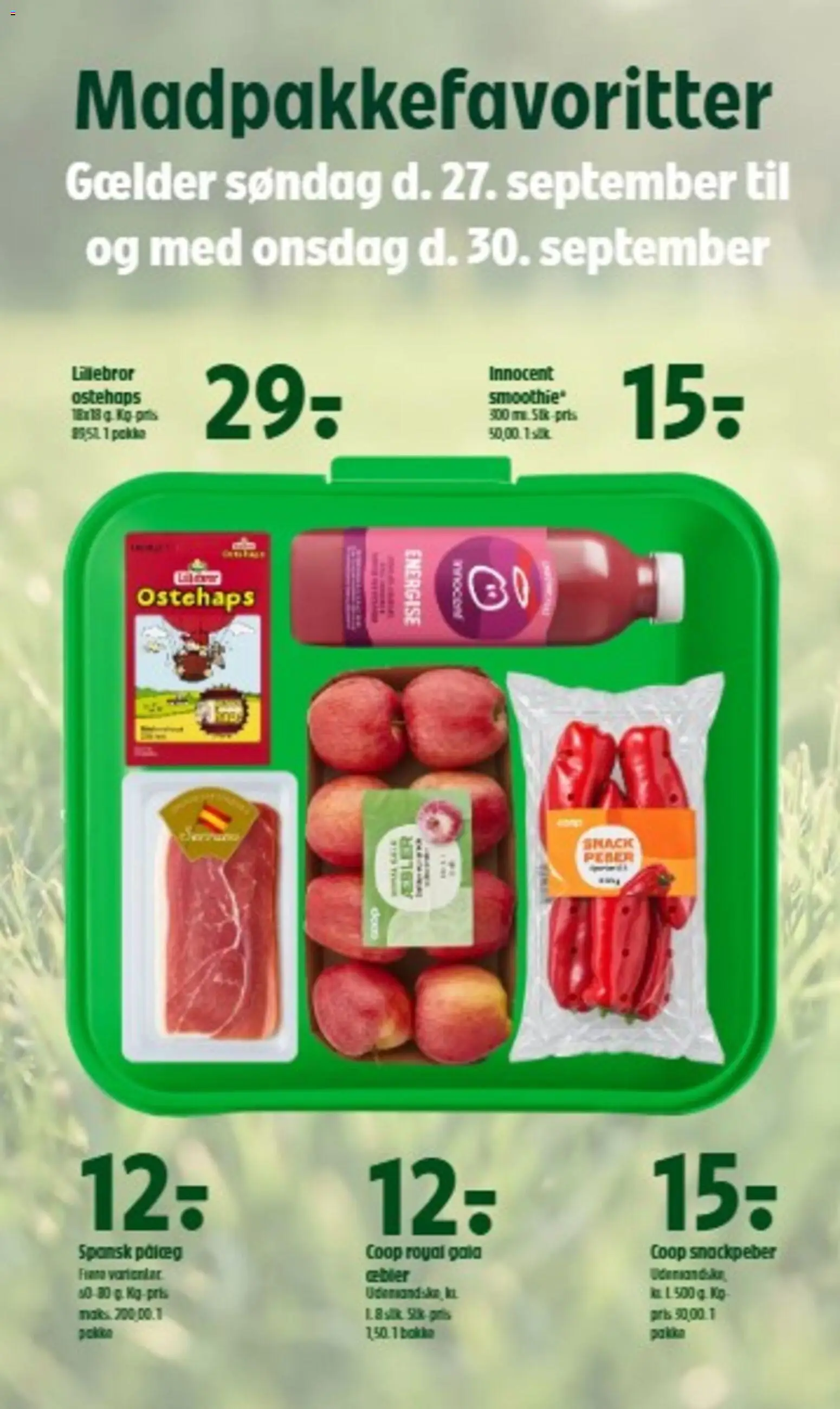 Coop 365 tilbudsavis – gyldig fra 24/09/2026 | Side: 28 | Produkter: Snackpeber, Pålæg, Peber, Smoothie