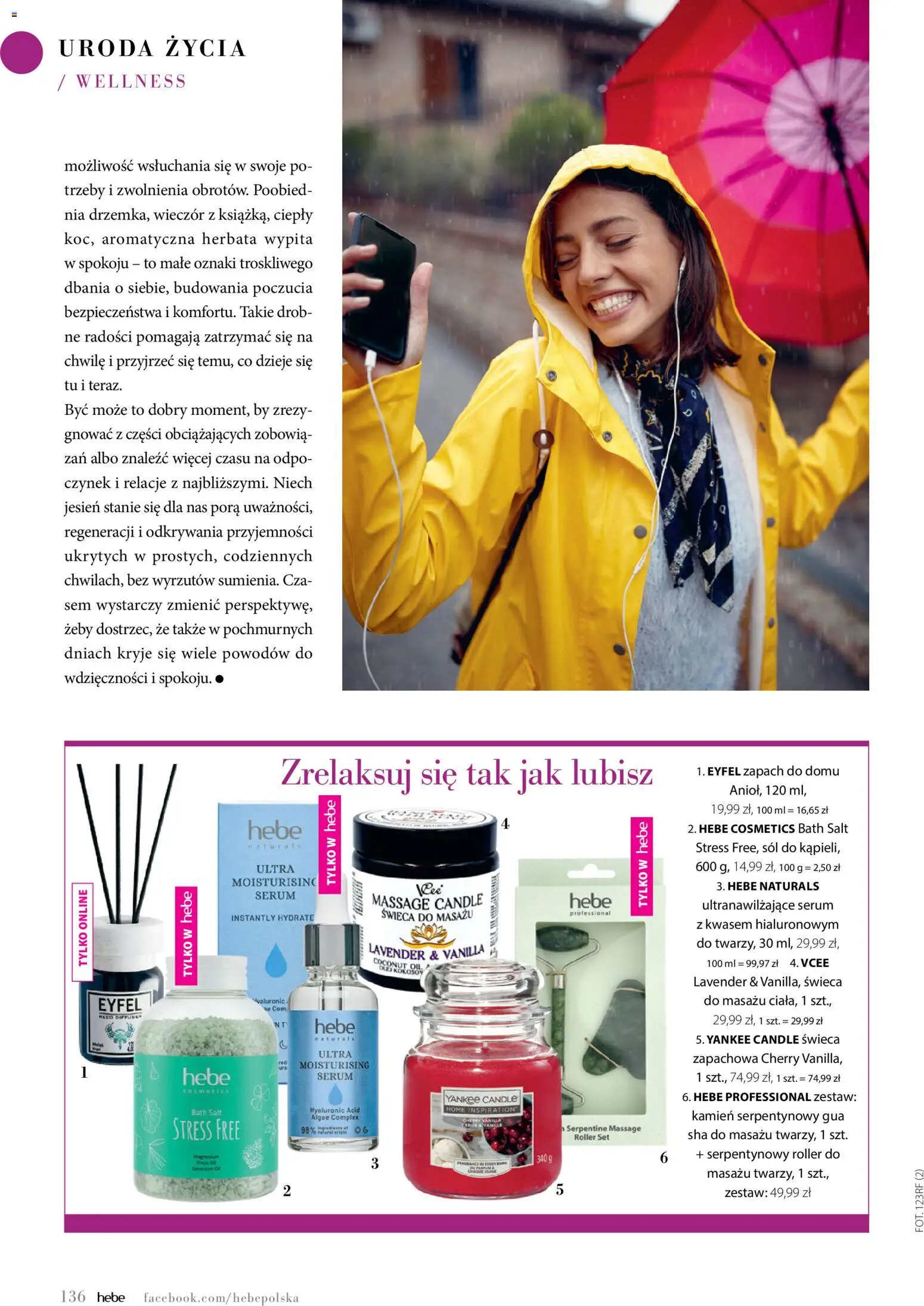 Hebe gazetka - Magazyn od 01.09.2026 | Strona: 136 | Produkty: Świeca, Olej, Herbata, Sól
