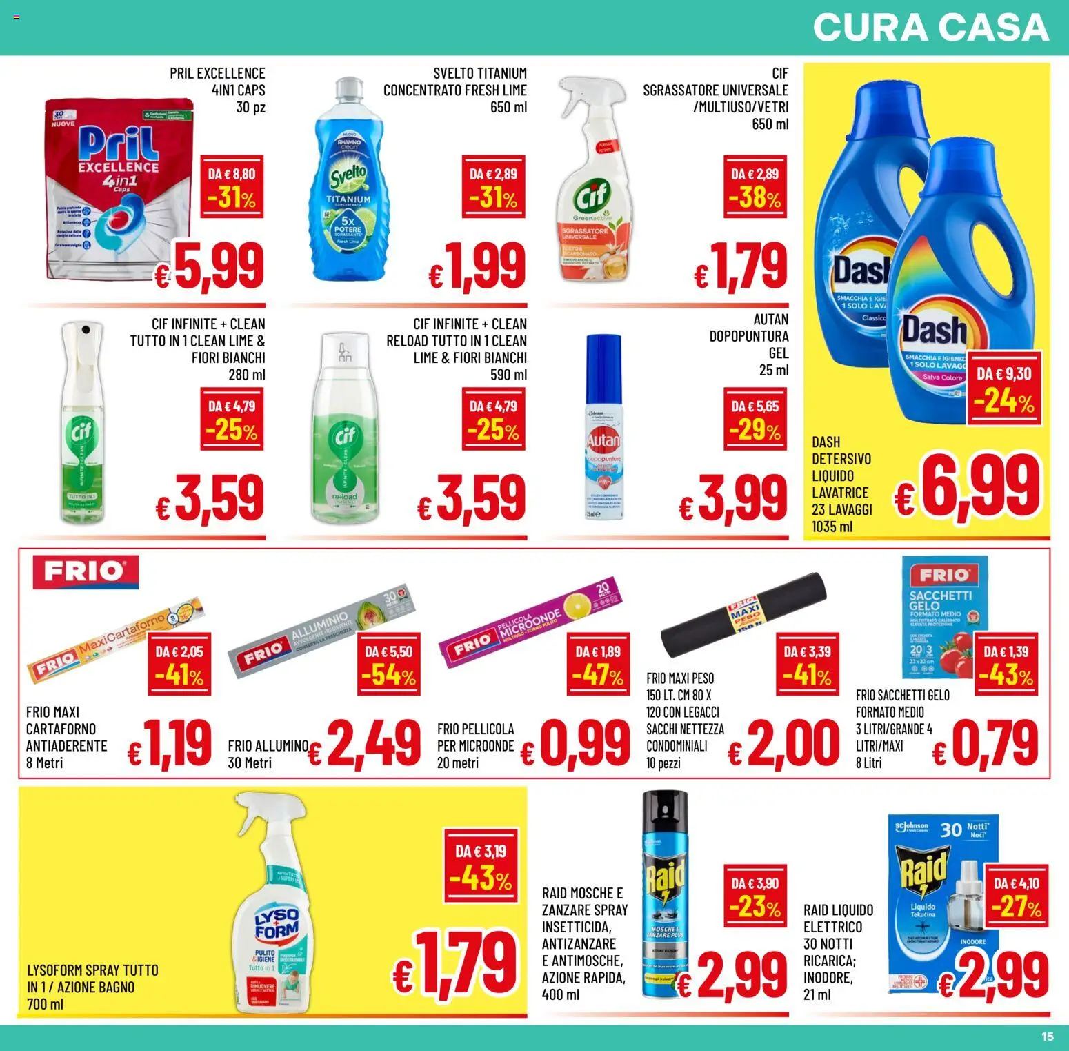 Volantino A&O del 22/07/2026 | Pagina: 15 | Prodotti: Microonde, Sgrassatore, Antizanzare, Lavatrice