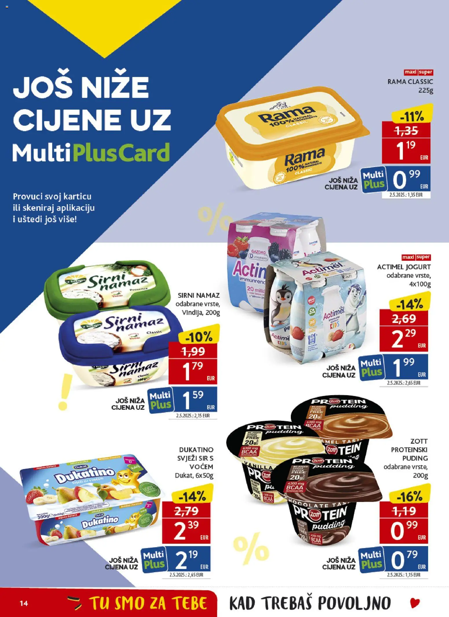 Konzum HR akciós ujság - amely érvényes a következő dátumtól: 13.05.2026 | Oldal: 14 | Termékek: Puding, Actimel, Rama, Protein
