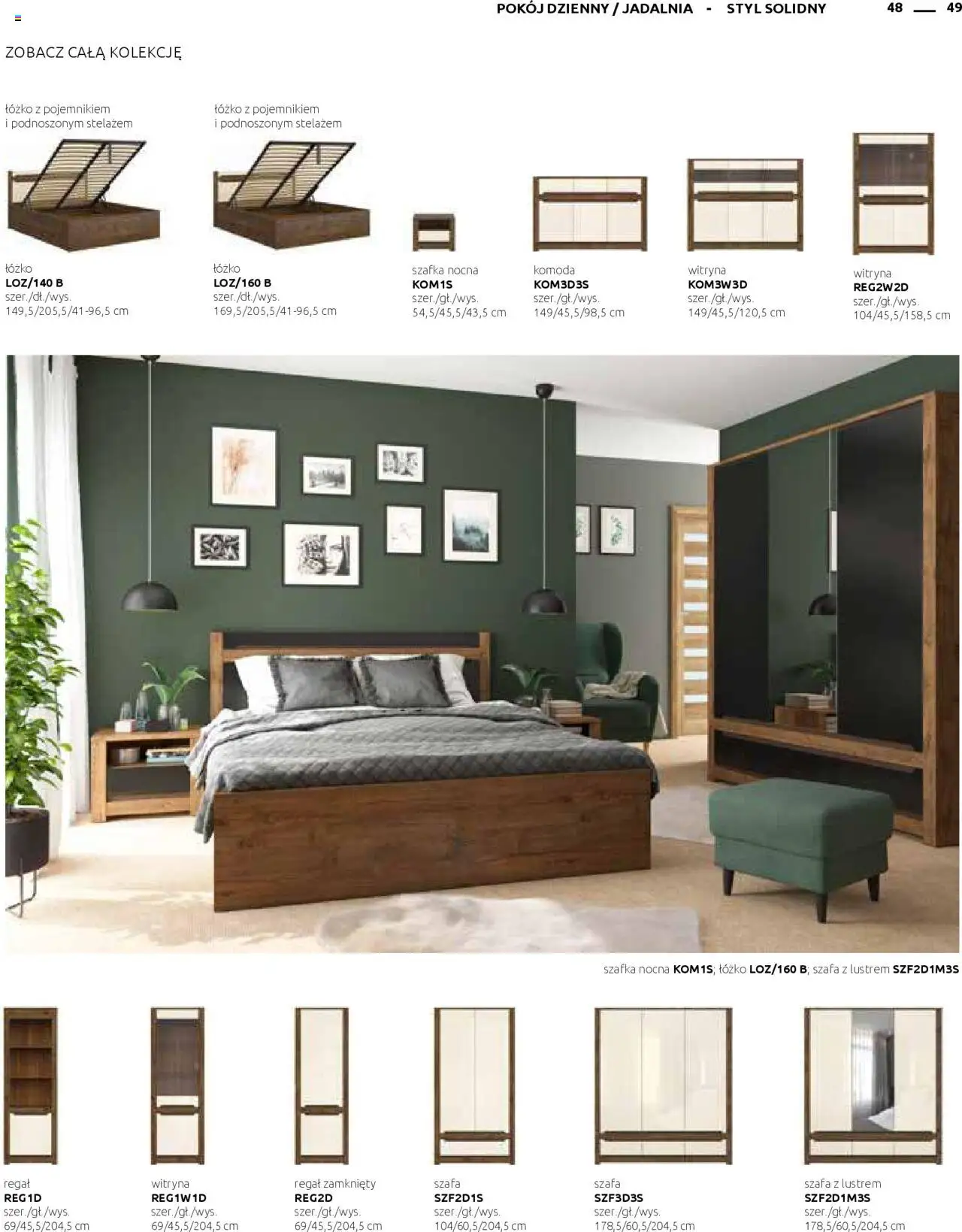 Black Red White Gazetka - Katalog rodzinnych wnętrz od 24.05.2024 | Strona: 49 | Produkty: Łóżko, Komoda, Witryna, Regał