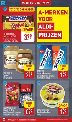 10-pack Mars, Snickers of Twix, Meerdere varianten verkrijgbaar. 450-500 g. - Voorbeeld van een folder van Aldi, geldig van 29-06-2026 | Pagina: 42