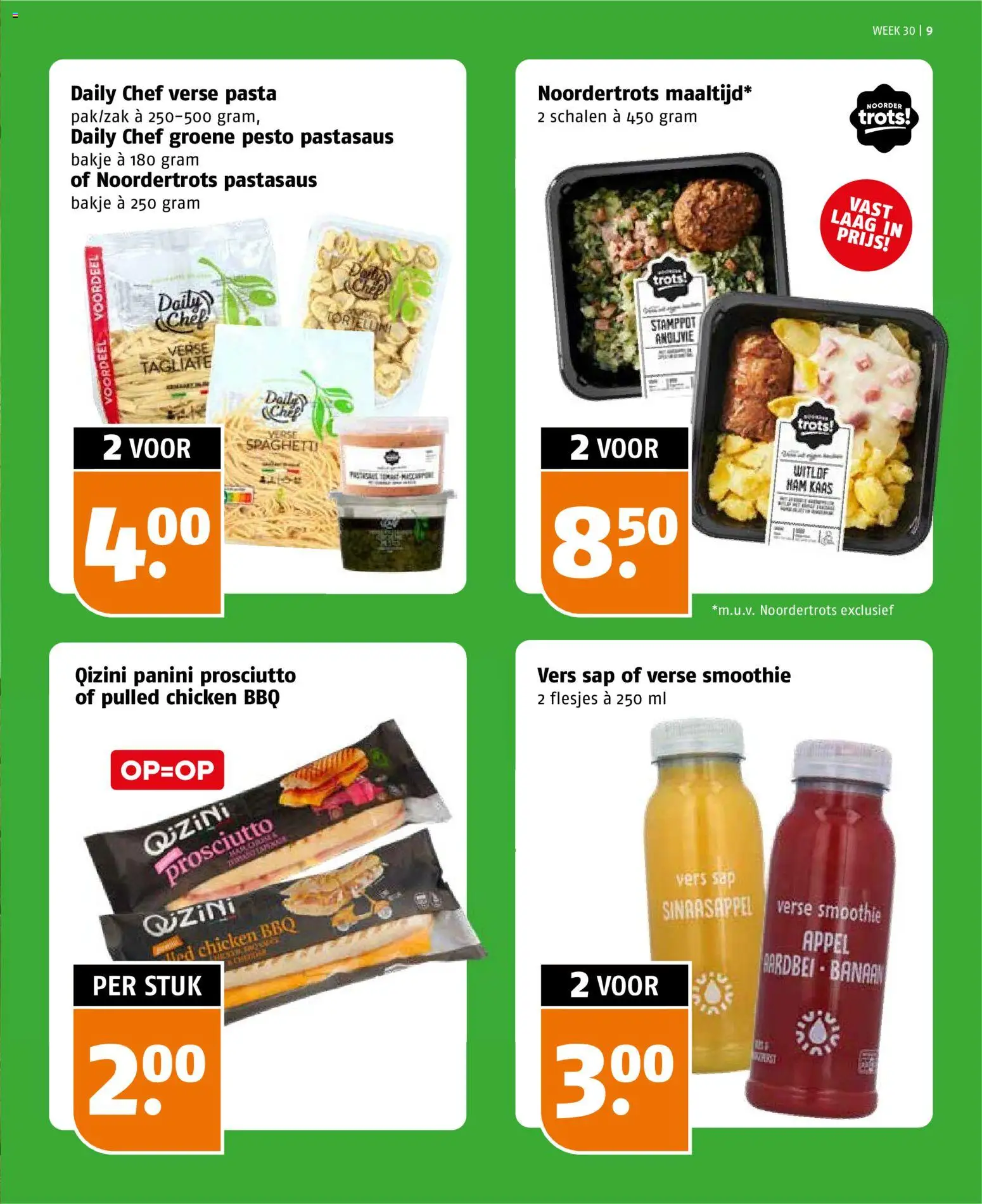 {H1} | Pagina: 9 | Producten: Pesto, Vers sap, Appel, Banaan