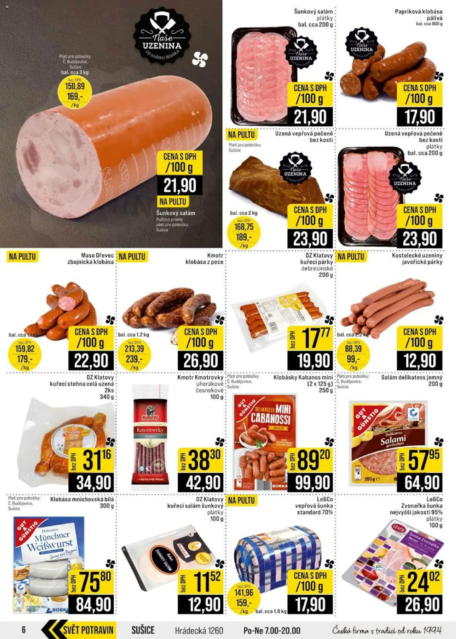 Jip leták - Cash & Carry od 15.07.2026 | Strana: 6 | Produkty: Vepřová pečeně, Šunka, Maso, Kuřecí stehna