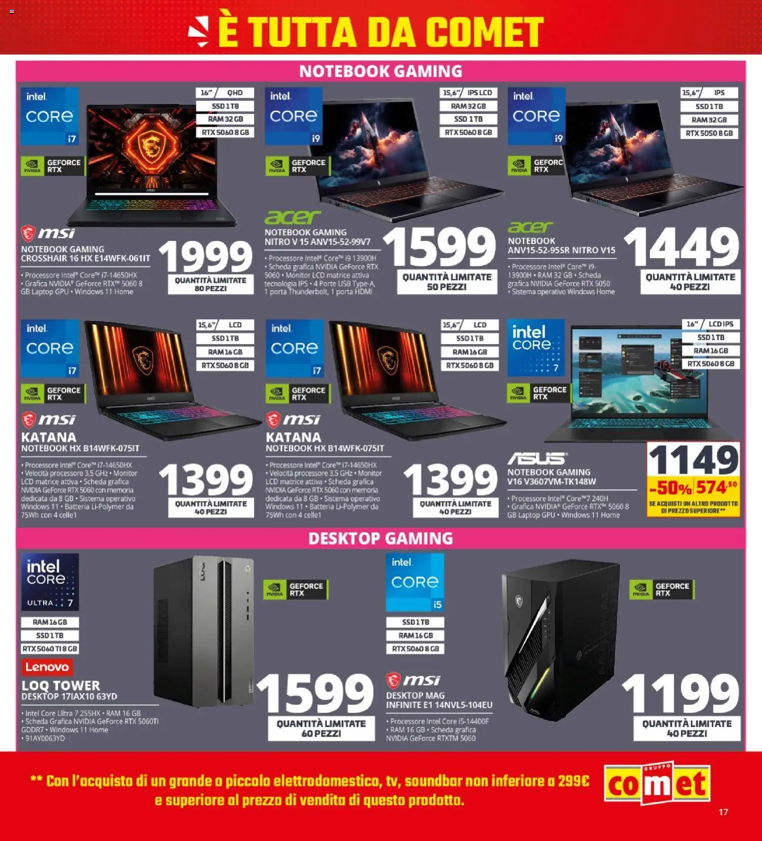Volantino Comet del 24/09/2026 | Pagina: 17 | Prodotti: Monitor, Notebook, Porta, USB