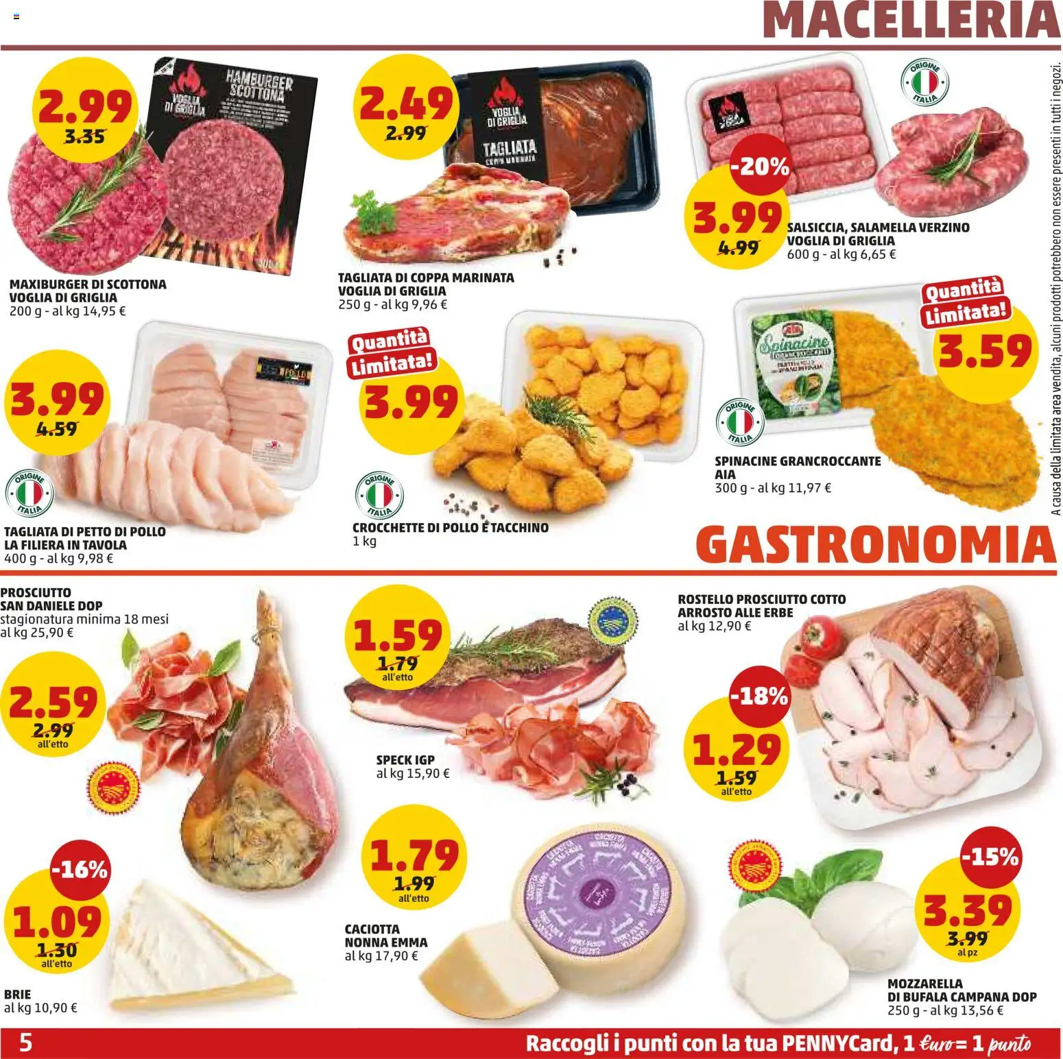Volantino PENNY del 04.06.2026 | Pagina: 5 | Prodotti: Petto di Pollo, Salamella, Prosciutto Cotto, Pollo