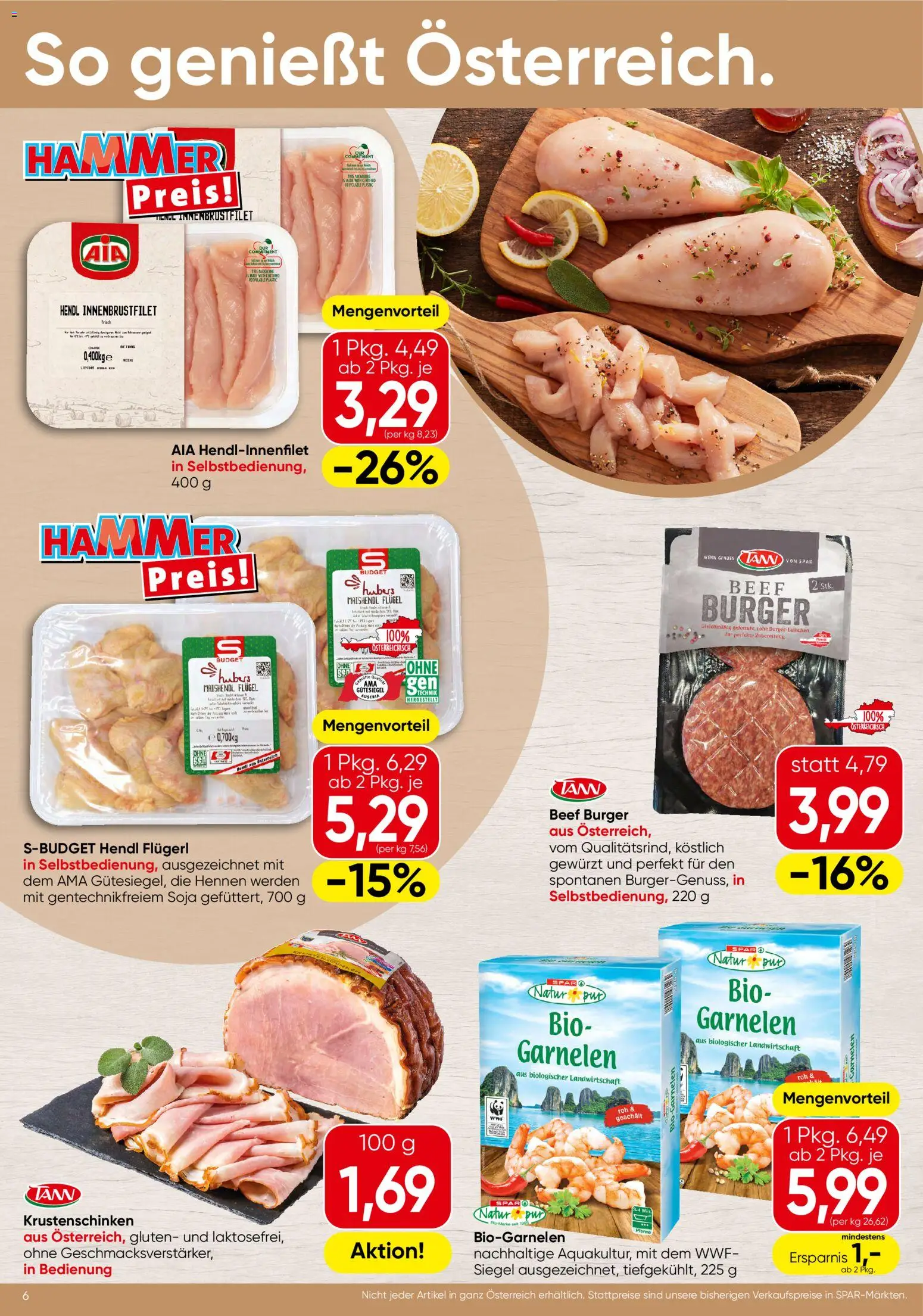 Spar Flugblatt gültig ab 17.09.2026 | Seite: 6 | Produkte: Burger