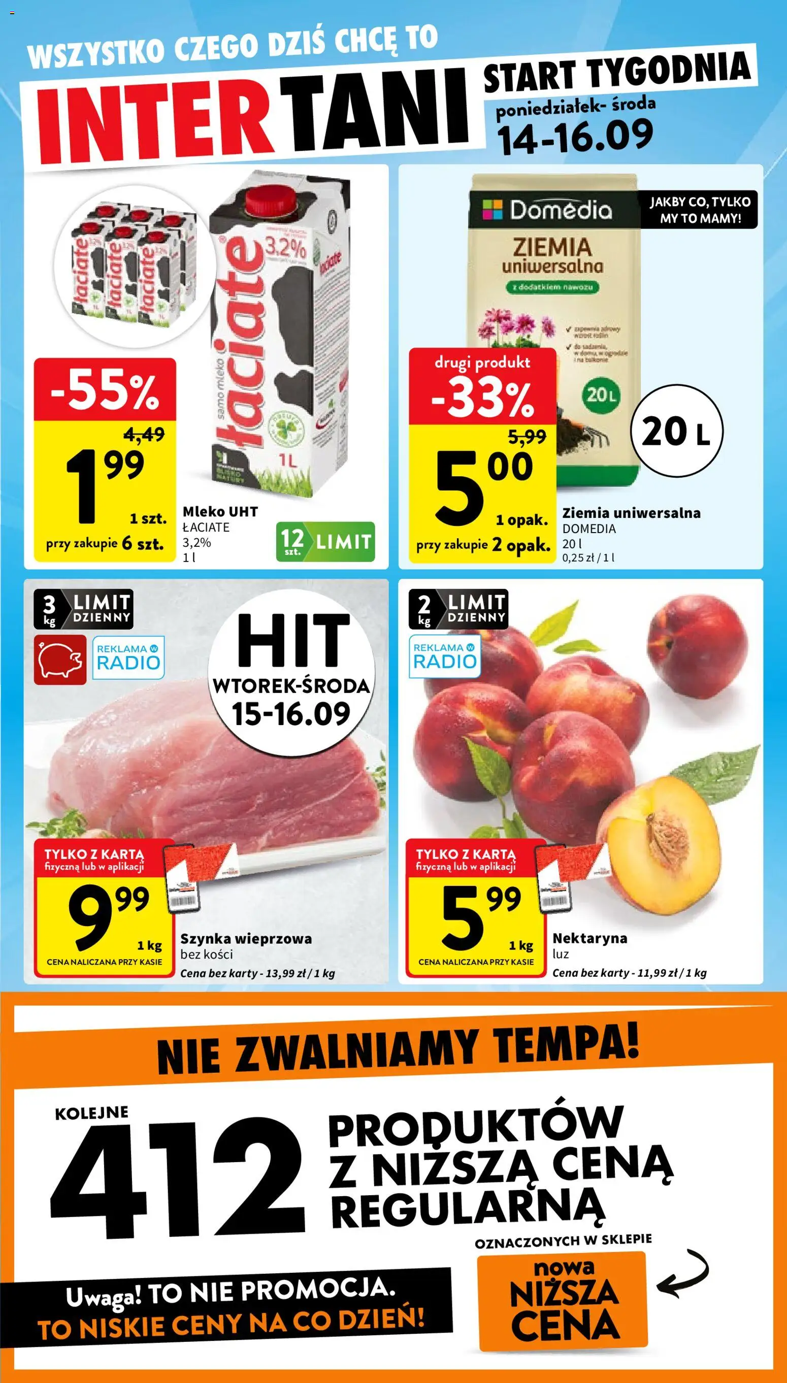 Intermarche gazetka od 10.09.2026 | Strona: 40 | Produkty: Radio, Ziemia uniwersalna, Szynka, Mleko UHT