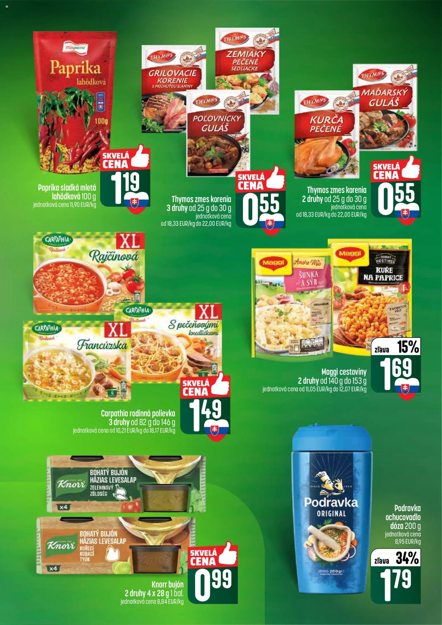 Nové COOP Jednota akcie – leták je platný od 21.05.2026 | Strana: 35 | Produkty: Paprika, Bujón, Cestoviny, Korenie