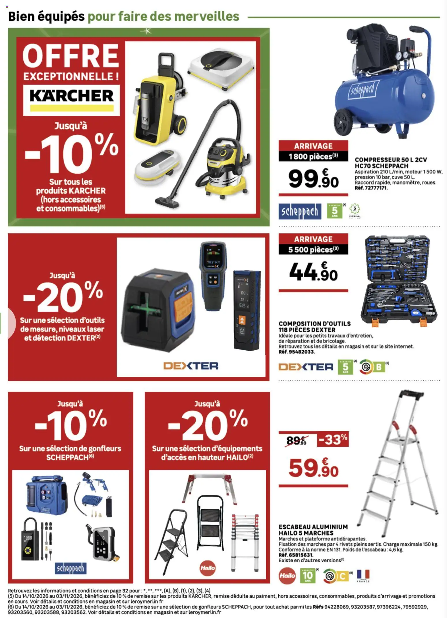 {H1} | Page: 30 | Produits: Poids, Compresseur, Karcher, Escabeau