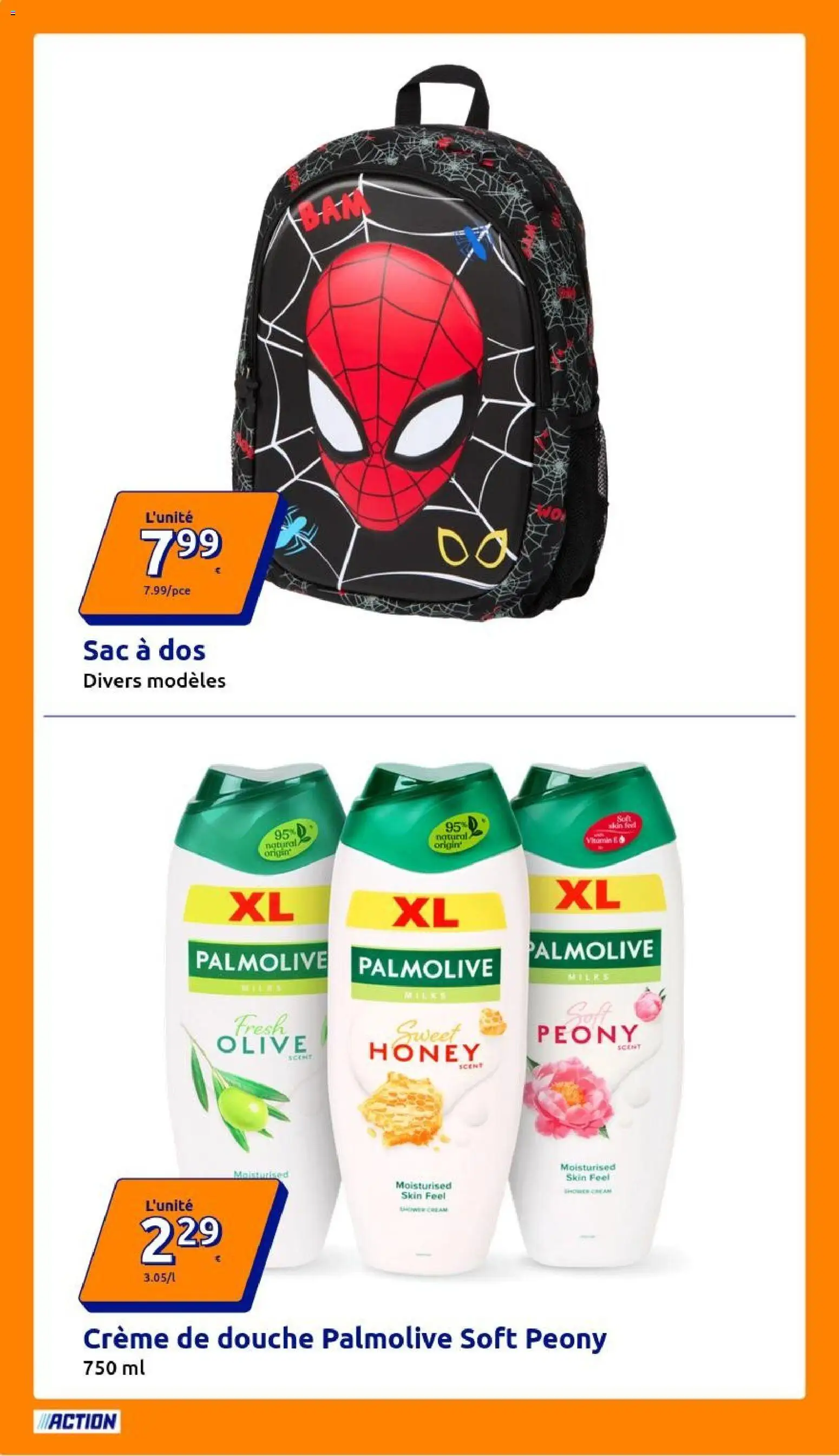 {H1} | Page: 6 | Produits: Olive, Douche, Sac à dos, Crème