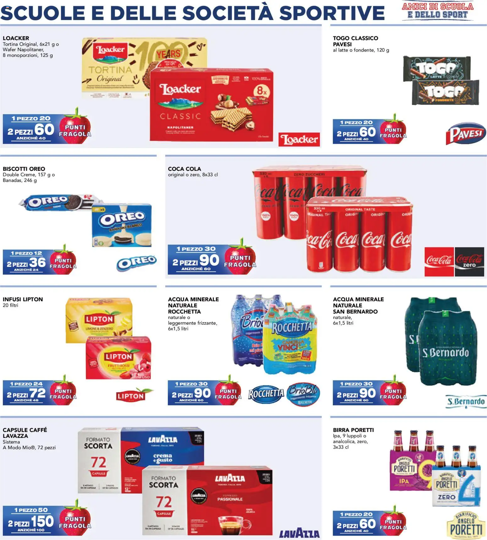 Volantino Esselunga S del 24/09/2026 | Pagina: 9 | Prodotti: Biscotti, Acqua, Lavazza, Coca Cola