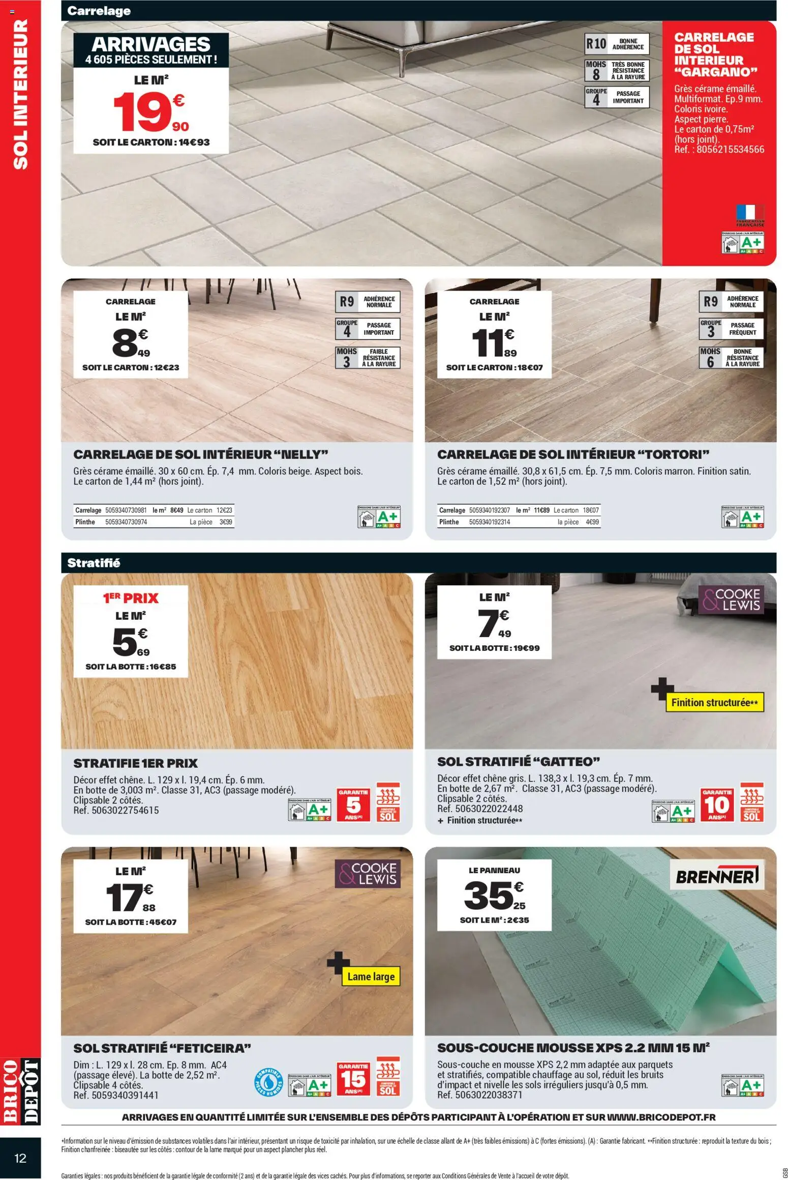 {H1} | Page: 12 | Produits: Plinthe, Mousse, Sol stratifié, Carrelage