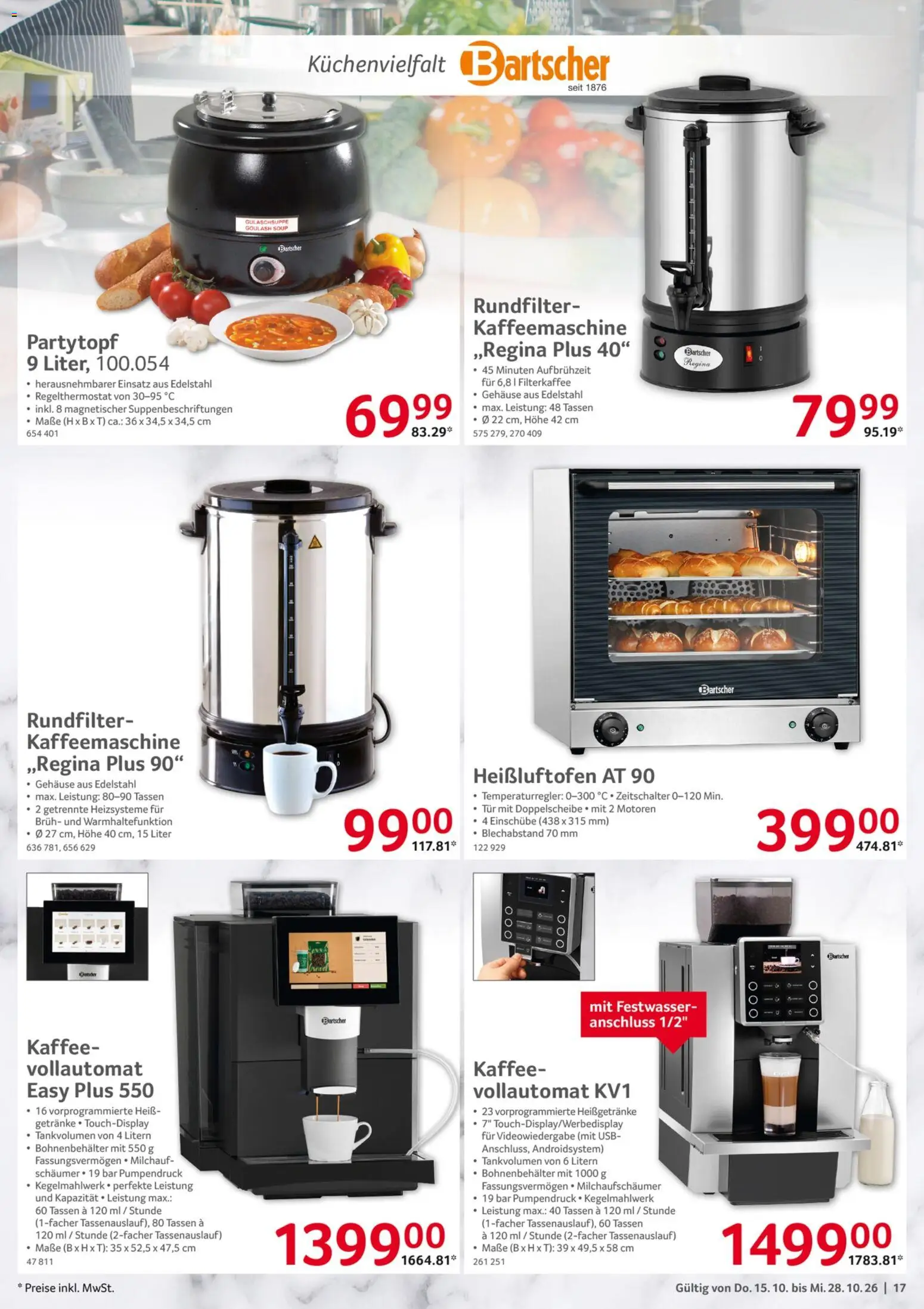 Selgros Gastronomie – gültig ab 15.10.2026 | Seite: 17 | Produkte: USB, Kaffeemaschine, Kaffee, Tür