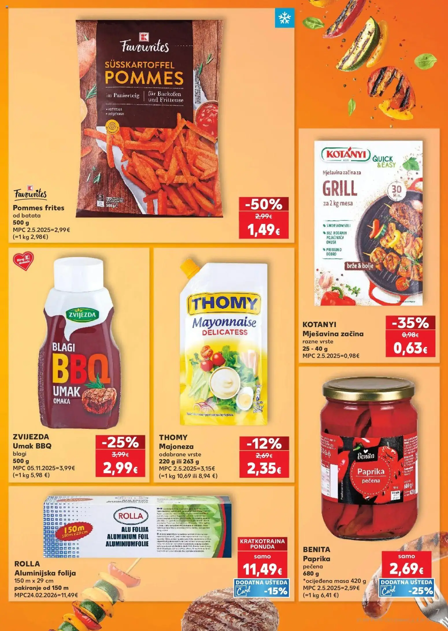 Kaufland katalog | vrijedi od 08.04.2026 | Stranica: 7 | Proizvodi: Pommes frites, Umak, Grill, Aluminijska folija