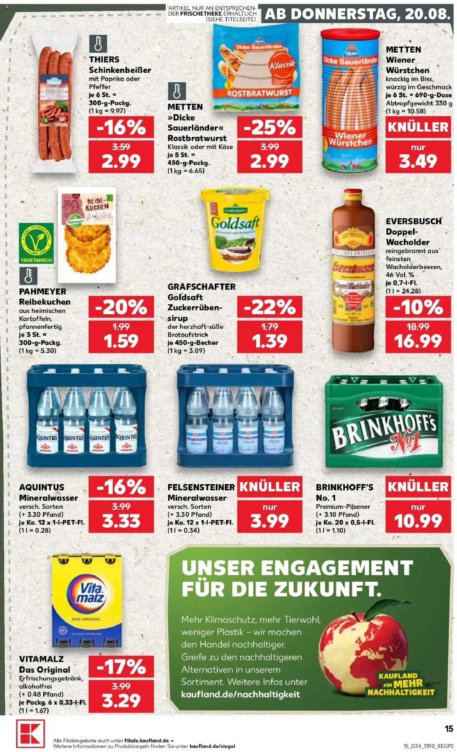 Prospekt Kaufland ab 17.08.2026 » Angebote Online zum Blättern | Seite: 26 | Produkte: Wiener wurstchen, Mineralwasser, Paprika, Kuchen