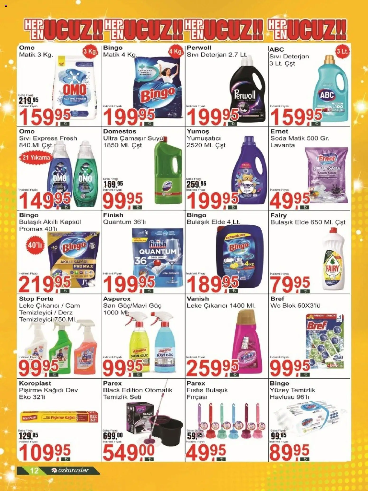Özkuruşlar Katalog - 11 Temmuz 2026 tarihinden itibaren geçerlidir | Sayfa: 12 | Ürünler: Yumuşatıcı, Leke çıkarıcı, Deterjan, Soda
