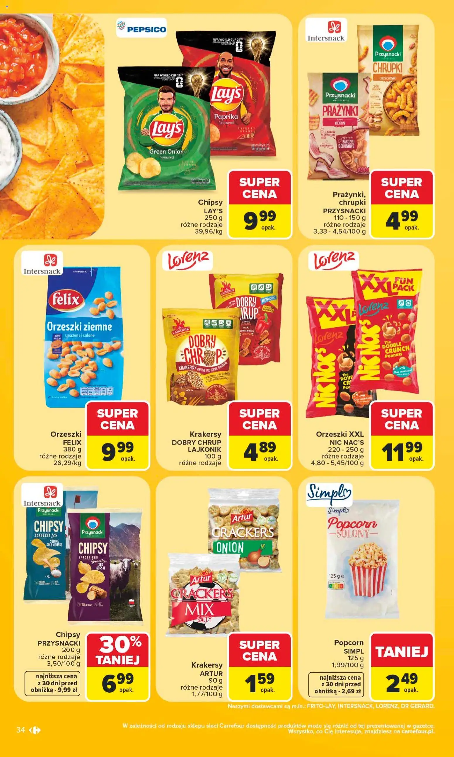 Carrefour gazetka od 15.06.2026 | Strona: 36 | Produkty: Chipsy, Chrupki, Bekon, Krakersy