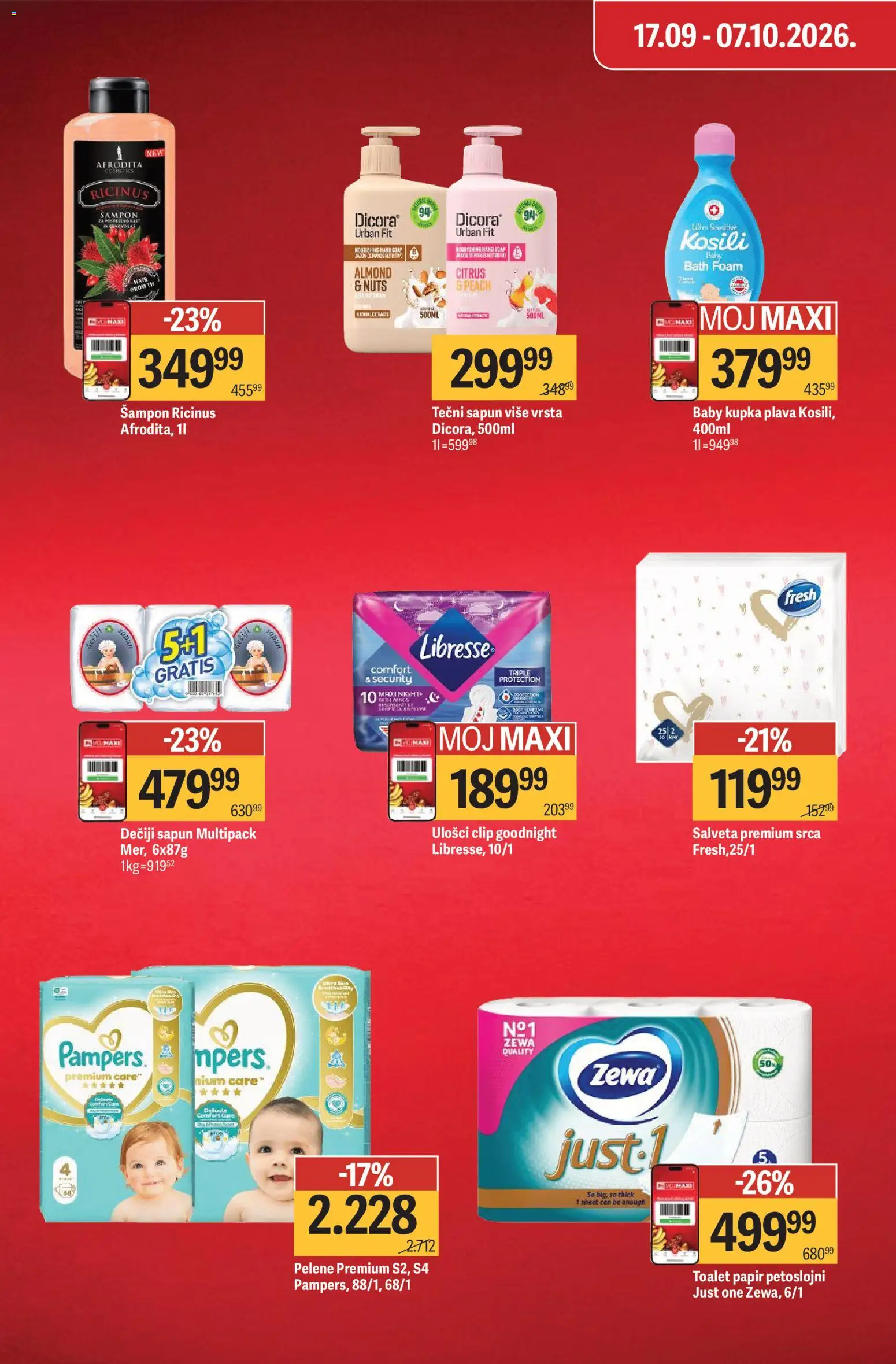 Mega Maxi katalog - važi od 17.09.2026 | Strana: 6 | Proizvode: Tečni sapun, Pampers, So, Ulošci