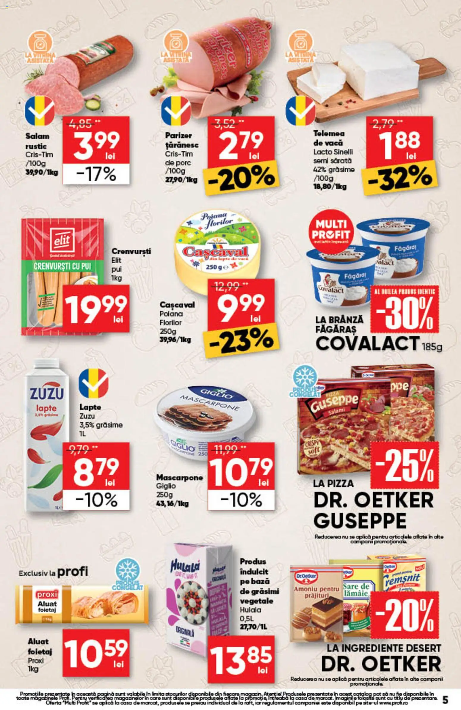 Noul catalog Profi – valabil de la 06.08.2026 | Pagină: 5 | Produse: Crenvurști, Brânză, Salam, Mascarpone
