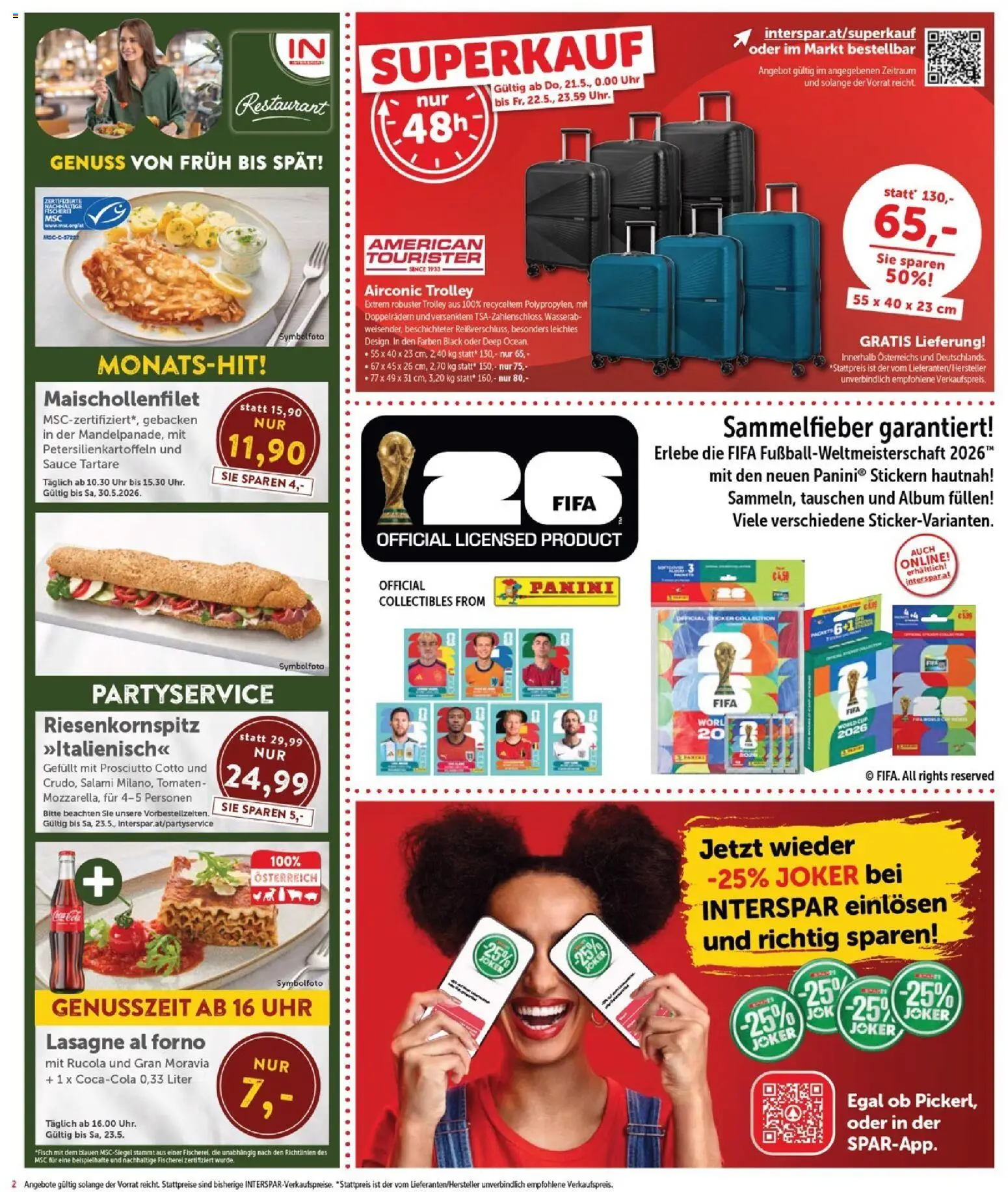 Interspar Flugblatt - Burgenland Sued gültig ab 21.05.2026 | Seite: 2 | Produkte: Uhr, Salami, Tomaten, Fisch