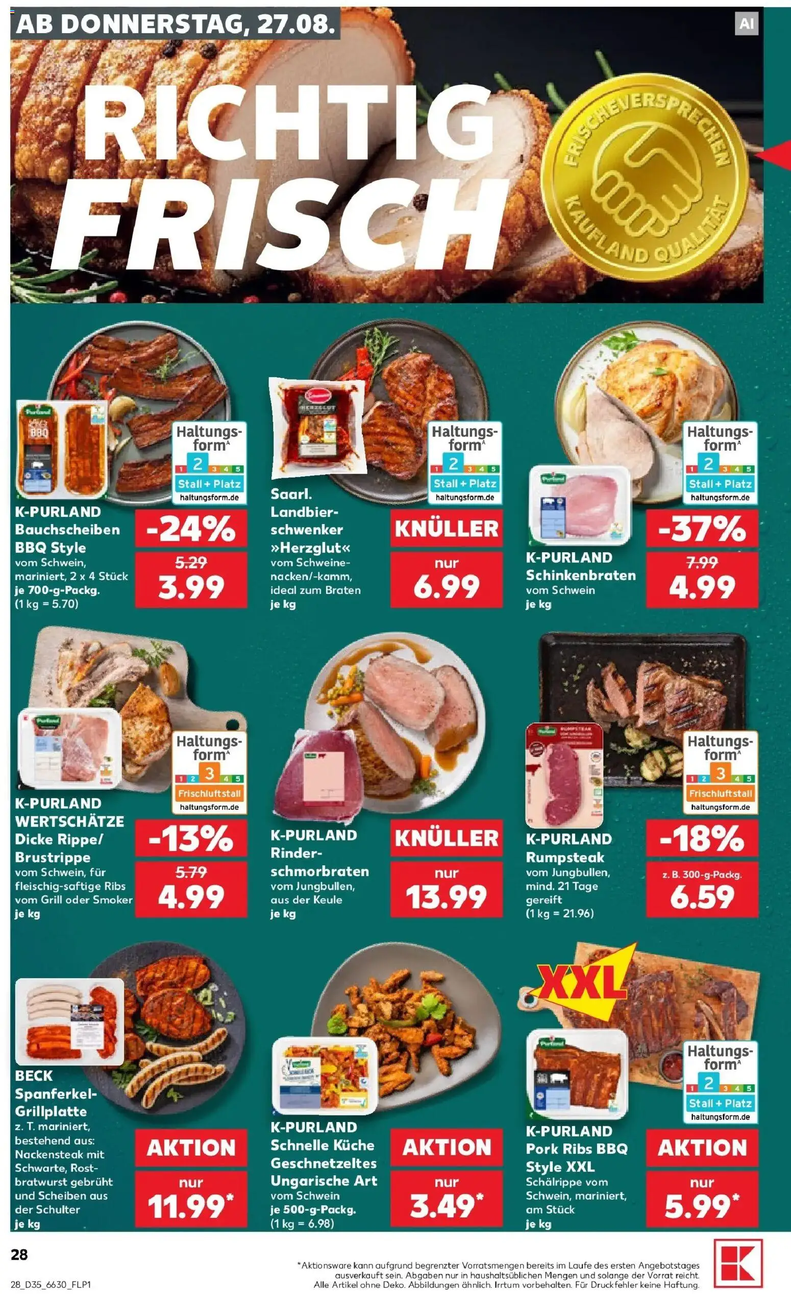 Prospekt Kaufland ab 24.08.2026 » Angebote Online zum Blättern | Seite: 39 | Produkte: Rumpsteak, Grill, Bratwurst, Schulter