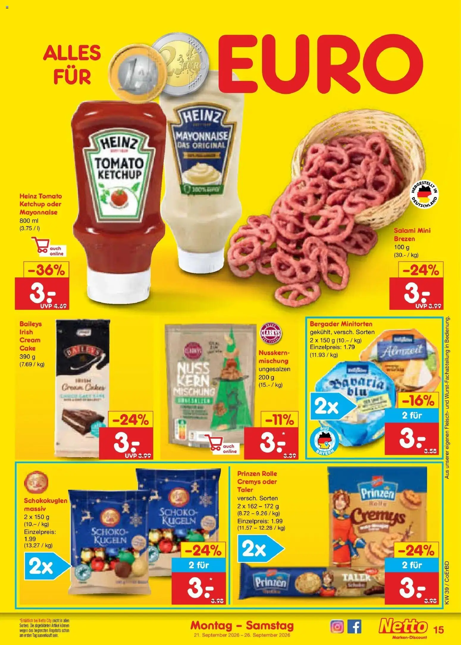 Netto Marken-Discount Prospekt Weimar – gültig ab 21.09.2026 | Seite: 23 | Produkte: Baileys, Salami, Ketchup, Fleisch