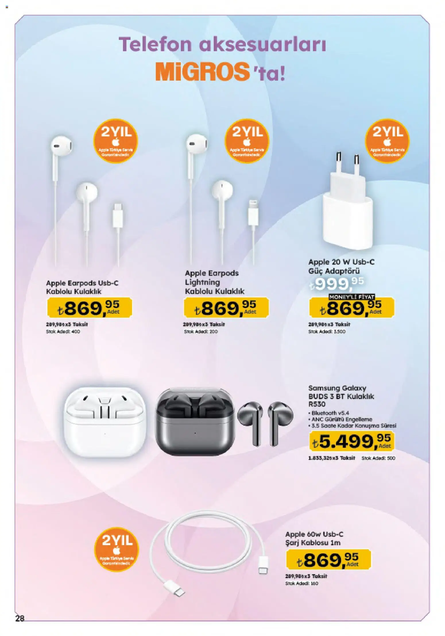 Migros Katalog - 5M Migroskop Dijital - 20 Ağustos 2026 tarihinden itibaren geçerlidir | Sayfa: 151 | Ürünler: Şarj kablosu, Telefon, Kulaklık