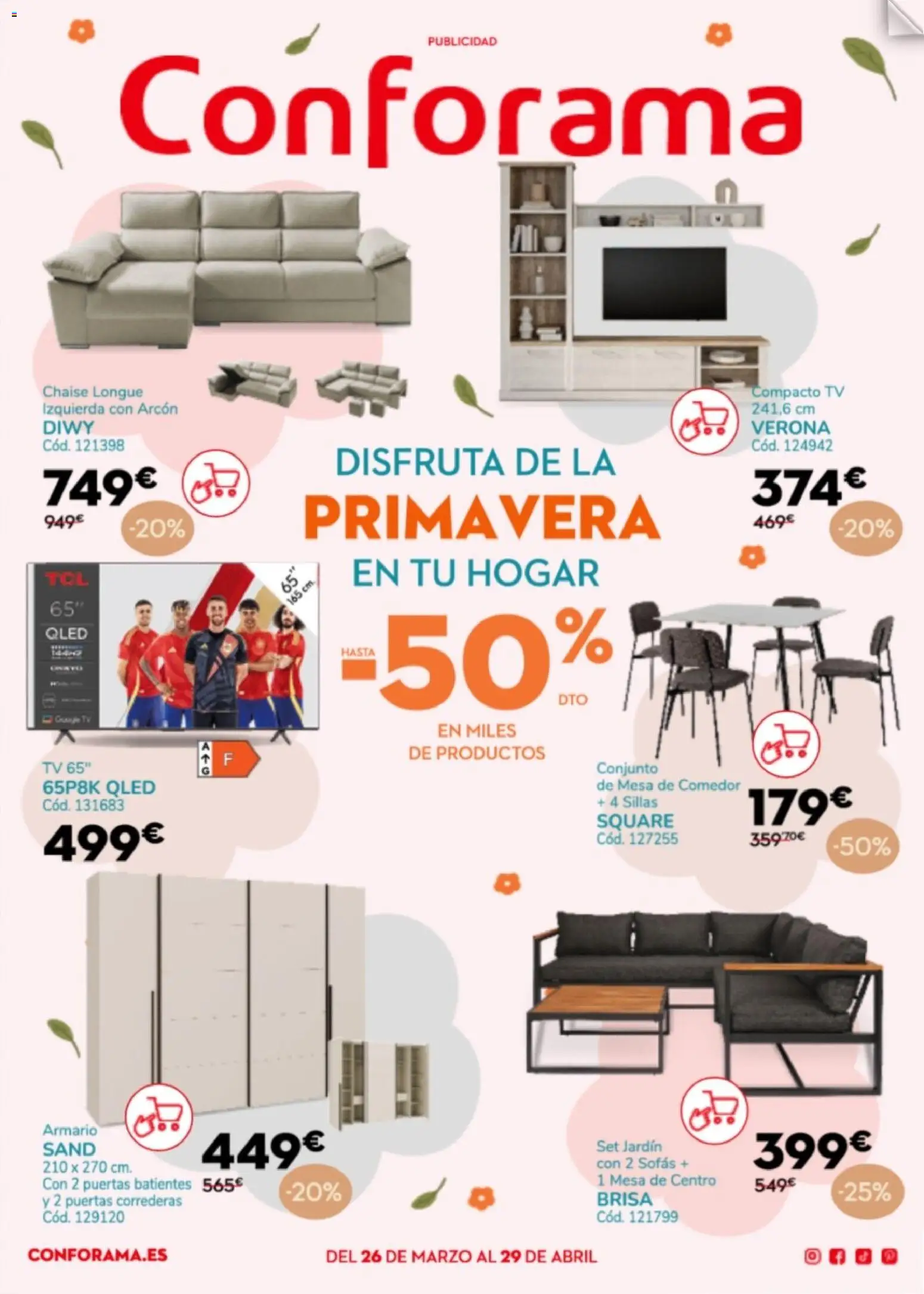 Conforama folleto │ válido desde el 26.03.2026 | Página: 1 | Productos: Mesa, Armario