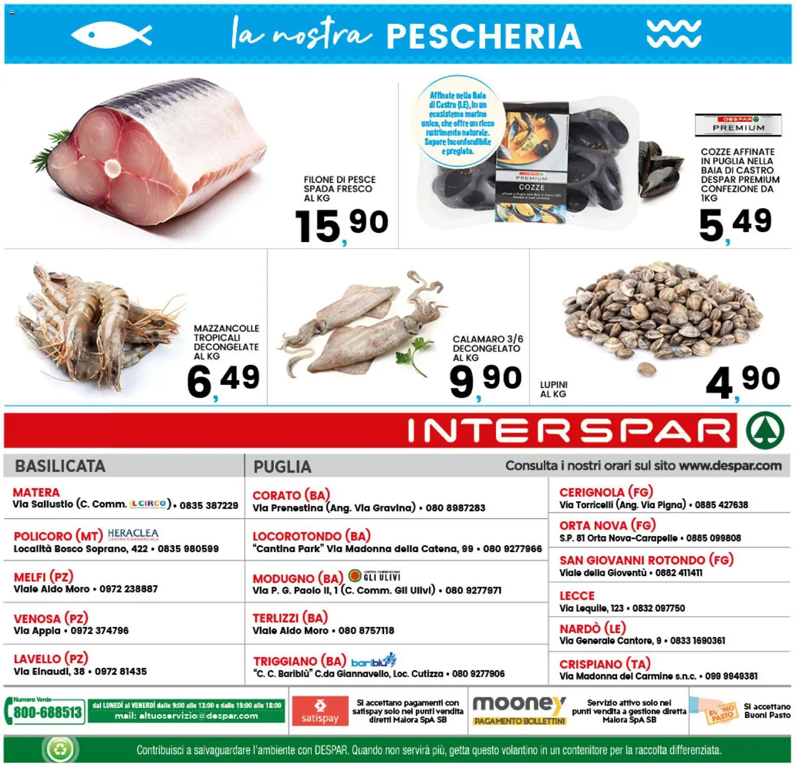 Volantino Interspar del 27.05.2026 | Pagina: 16 | Prodotti: Lupini, Cozze, Mazzancolle, Lavello