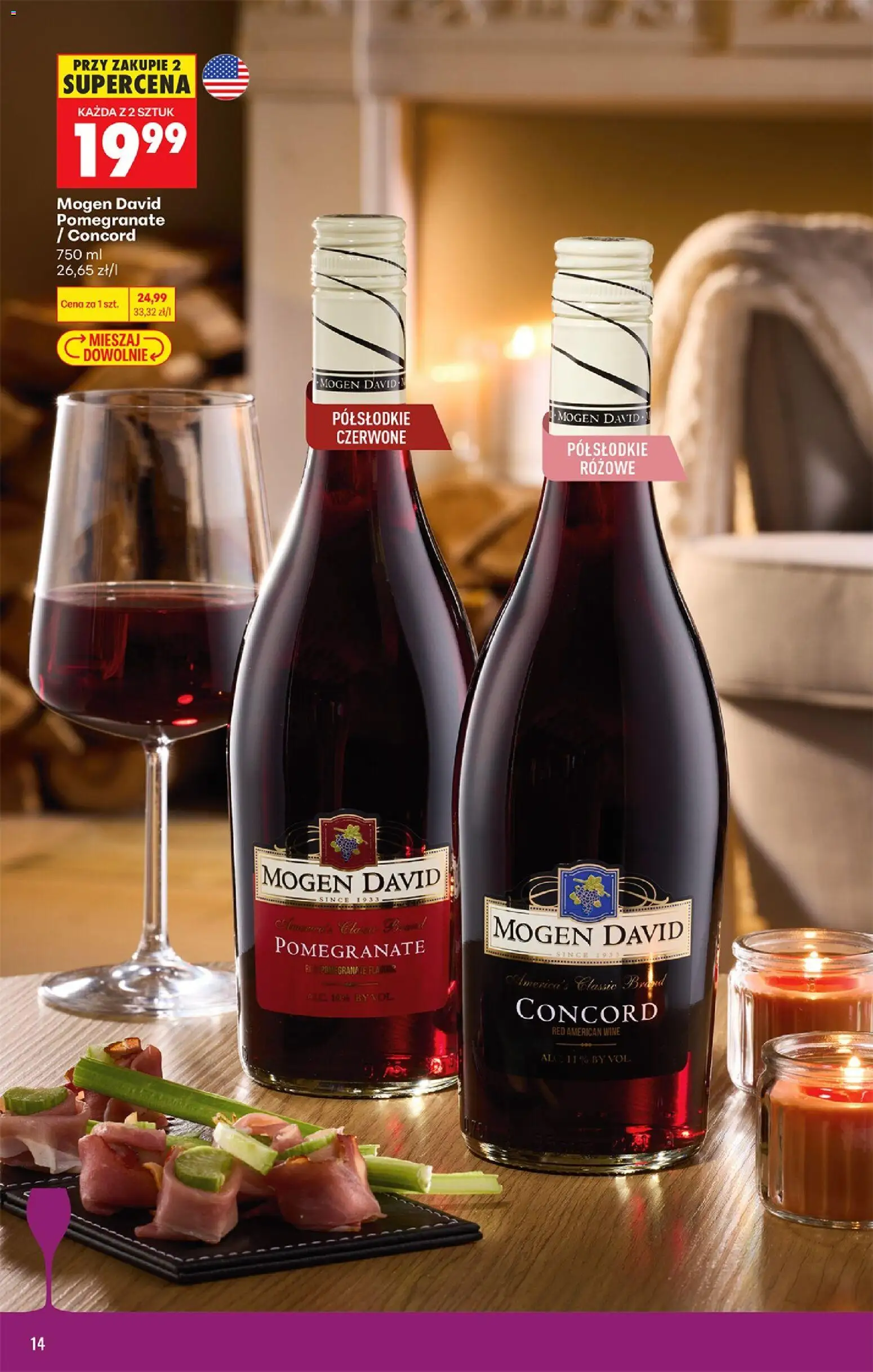 Biedronka gazetka - Czas na toast od 21.09.2026 | Strona: 16 | Produkty: Mogen david pomegranate