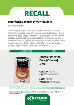 Pré-visualização Recheio - Atenção Recall válido de 24.04.2025