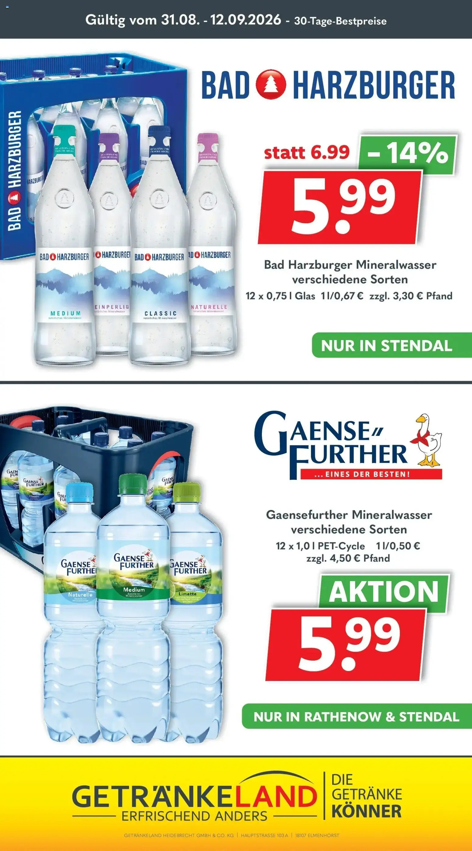 Getränkeland Prospekt Neustrelitz – gültig ab 31.08.2026 | Seite: 12 | Produkte: Bad, Mineralwasser, Wasser, Limette