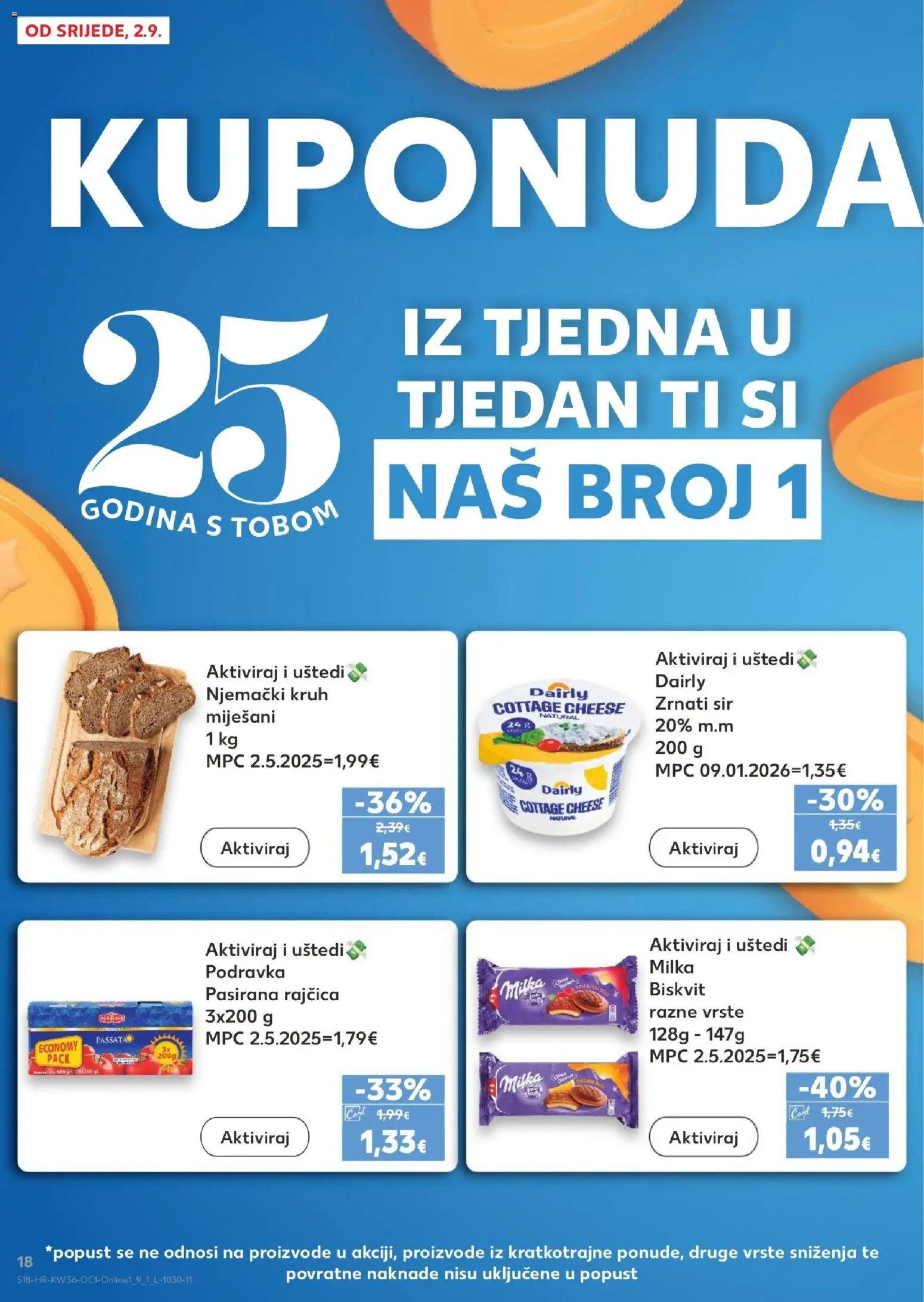 Kaufland katalog | vrijedi od 02.09.2026 | Stranica: 18 | Proizvodi: Cottage, Sir, Kruh, Milka