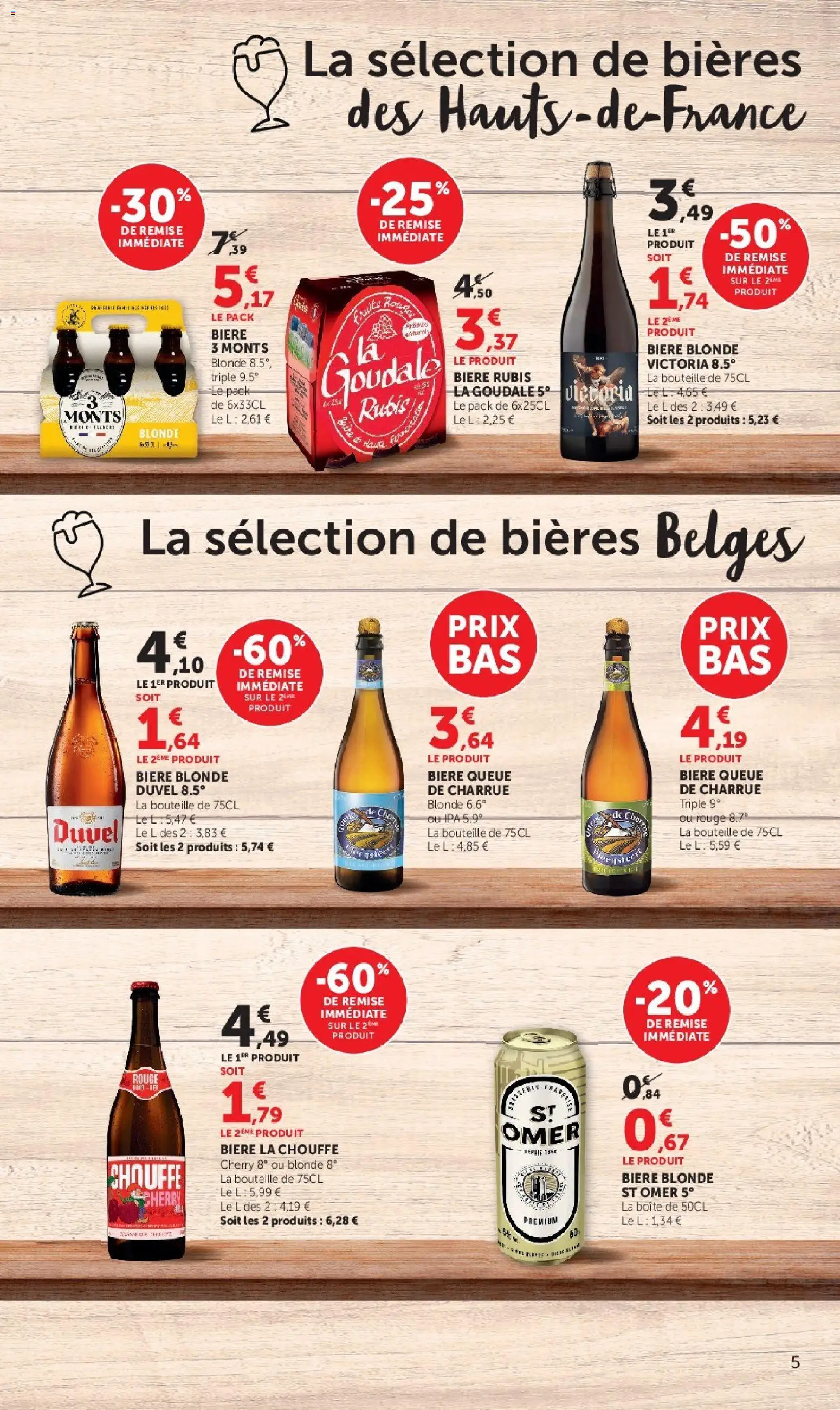 {H1} | Page: 5 | Produits: Goudale, Fruits, Bouteille, Bière