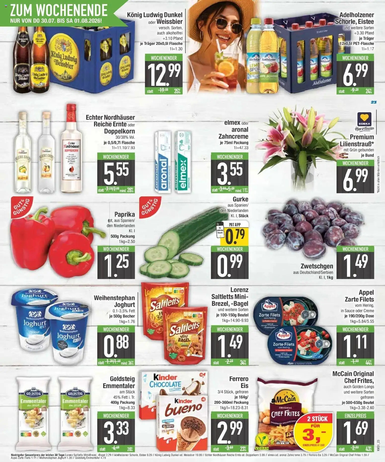 E center Prospekt Großmehring – gültig ab 27.07.2026 | Seite: 25 | Produkte: Joghurt, Zwetschgen, Paprika, Eis
