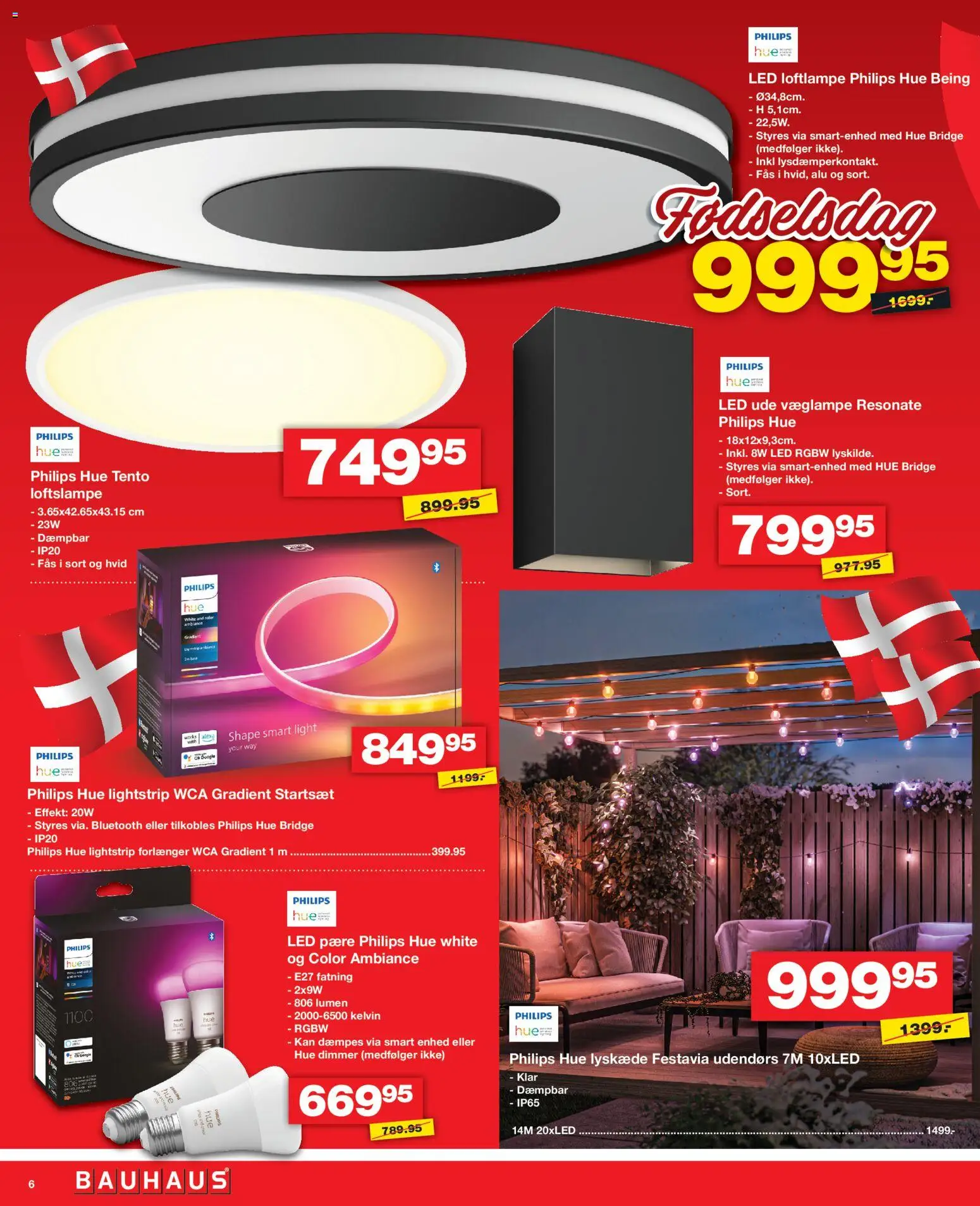 Bauhaus tilbudsavis – gyldig fra 04/09/2026 | Side: 6 | Produkter: Philips Hue, Hue